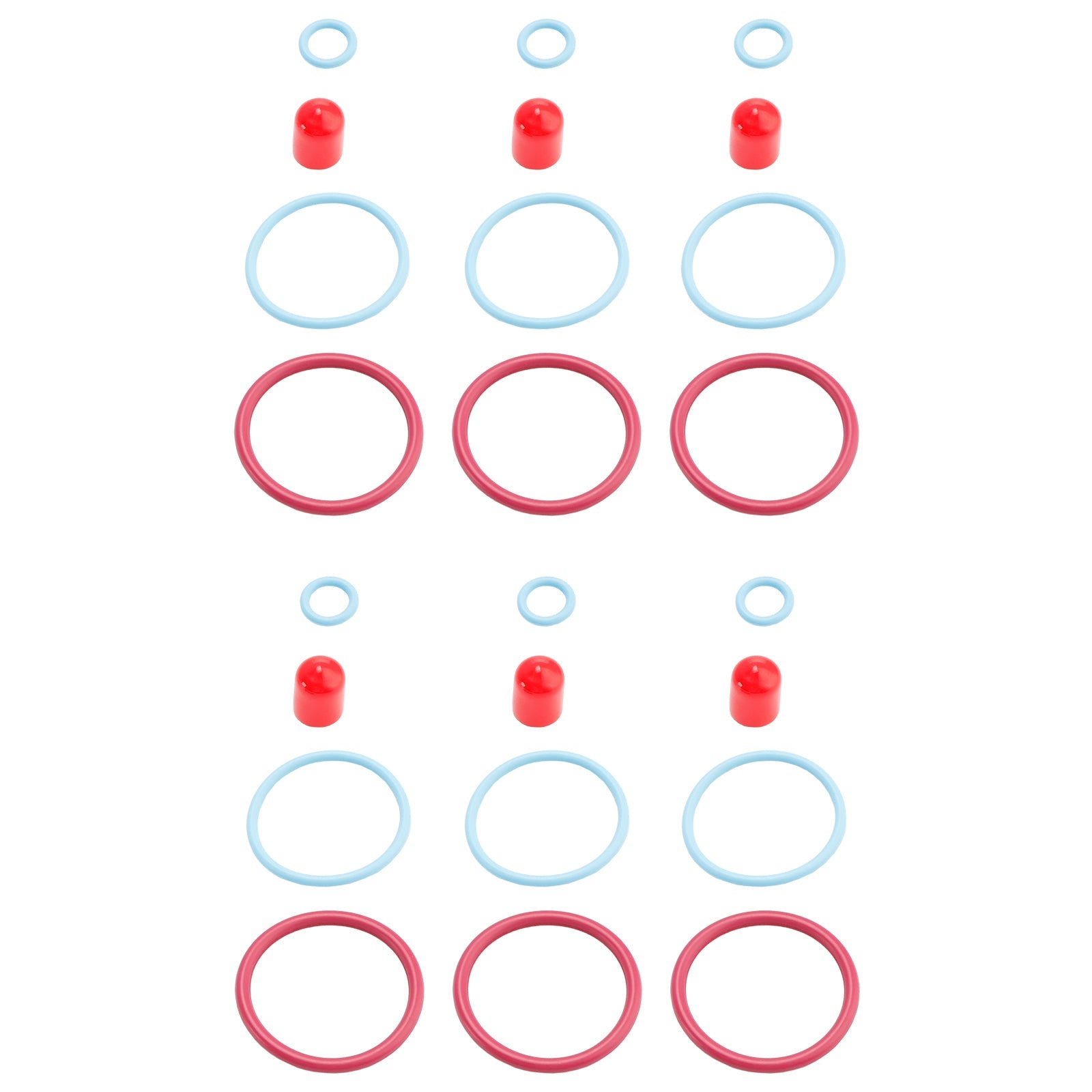 6PCS Fuel Injectors Seal O-Ring Kit Fit Caterpillar Fit CAT C15/3406E External