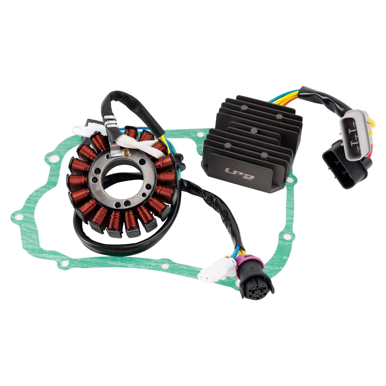 Magneto Stator 2-Plug Regulator Gasket Kit For Linhai 400 E2 Massimo T-boss 410