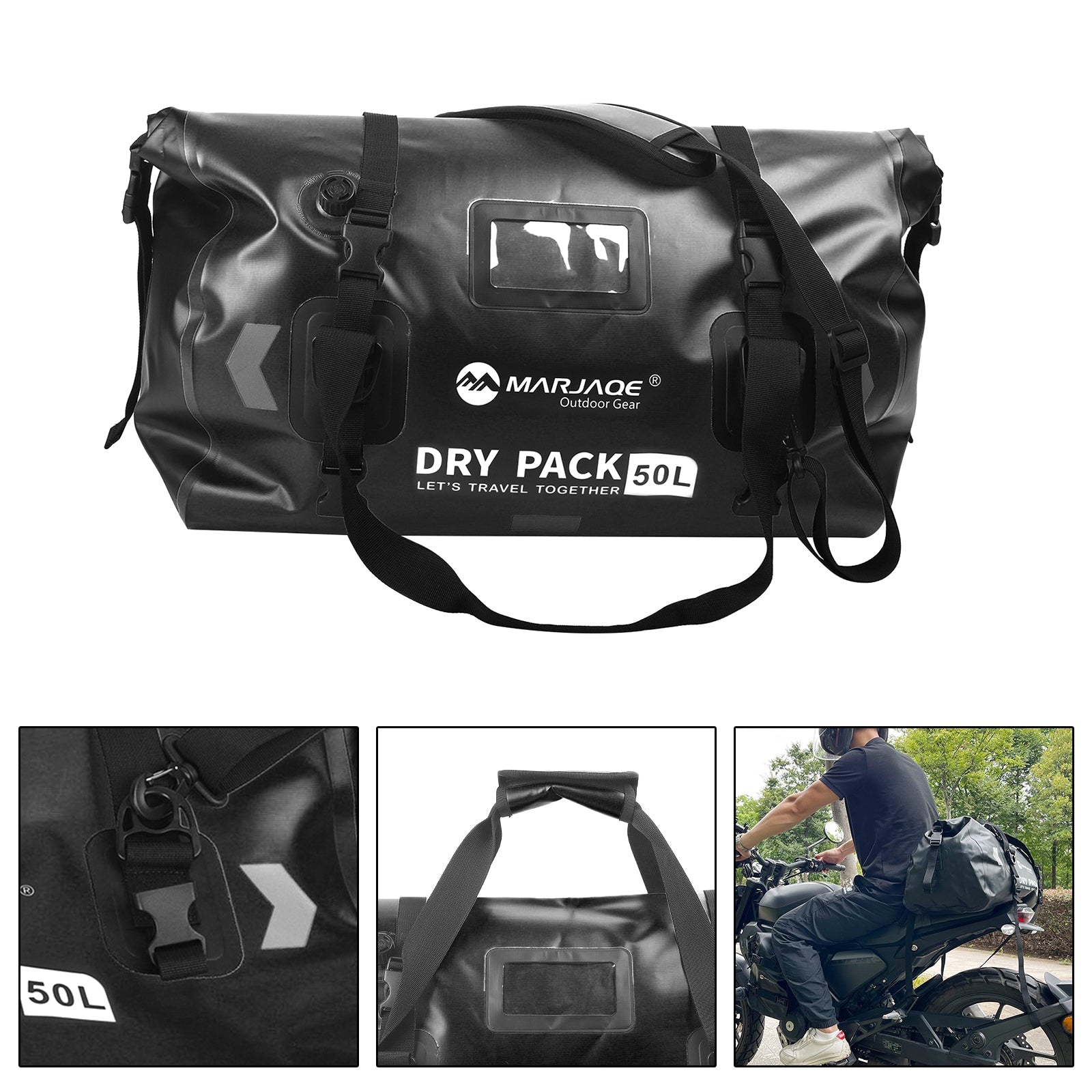 Universal Saddlebag Side Storage Tail Bag Pu Luggage 50L For Motorcycle YellowB