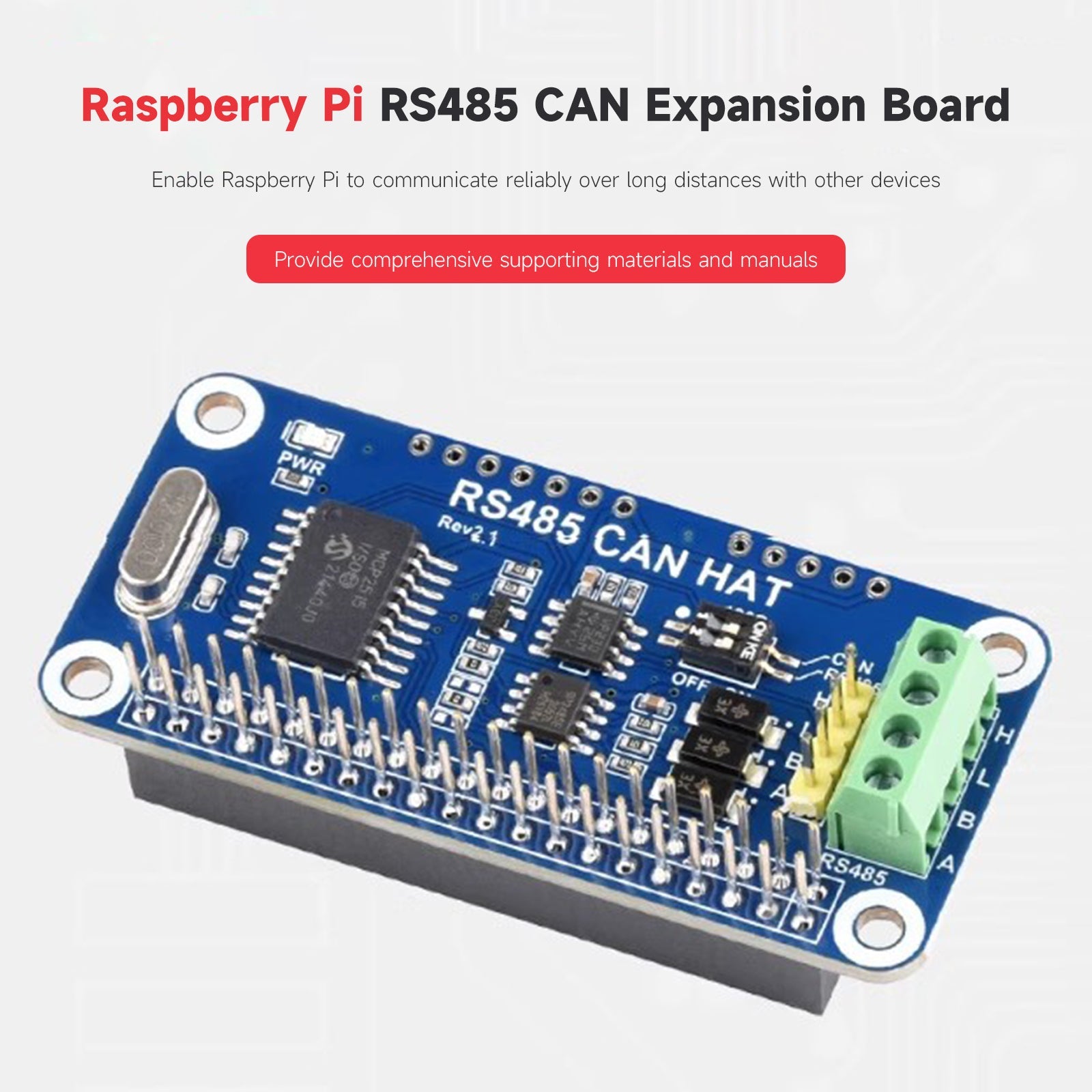 Raspberry Pi RS485 Can Expansion Board UART Communication Module Onboard TVS