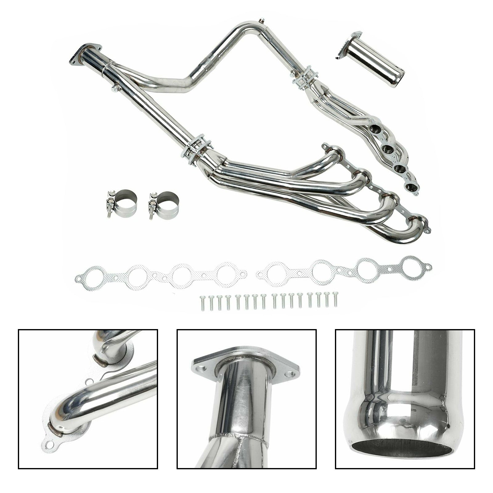 Stainless Steel Exhaust Manifold Headers fit Chevy GMC 2007-2014 4.8L 5.3L 6.0L