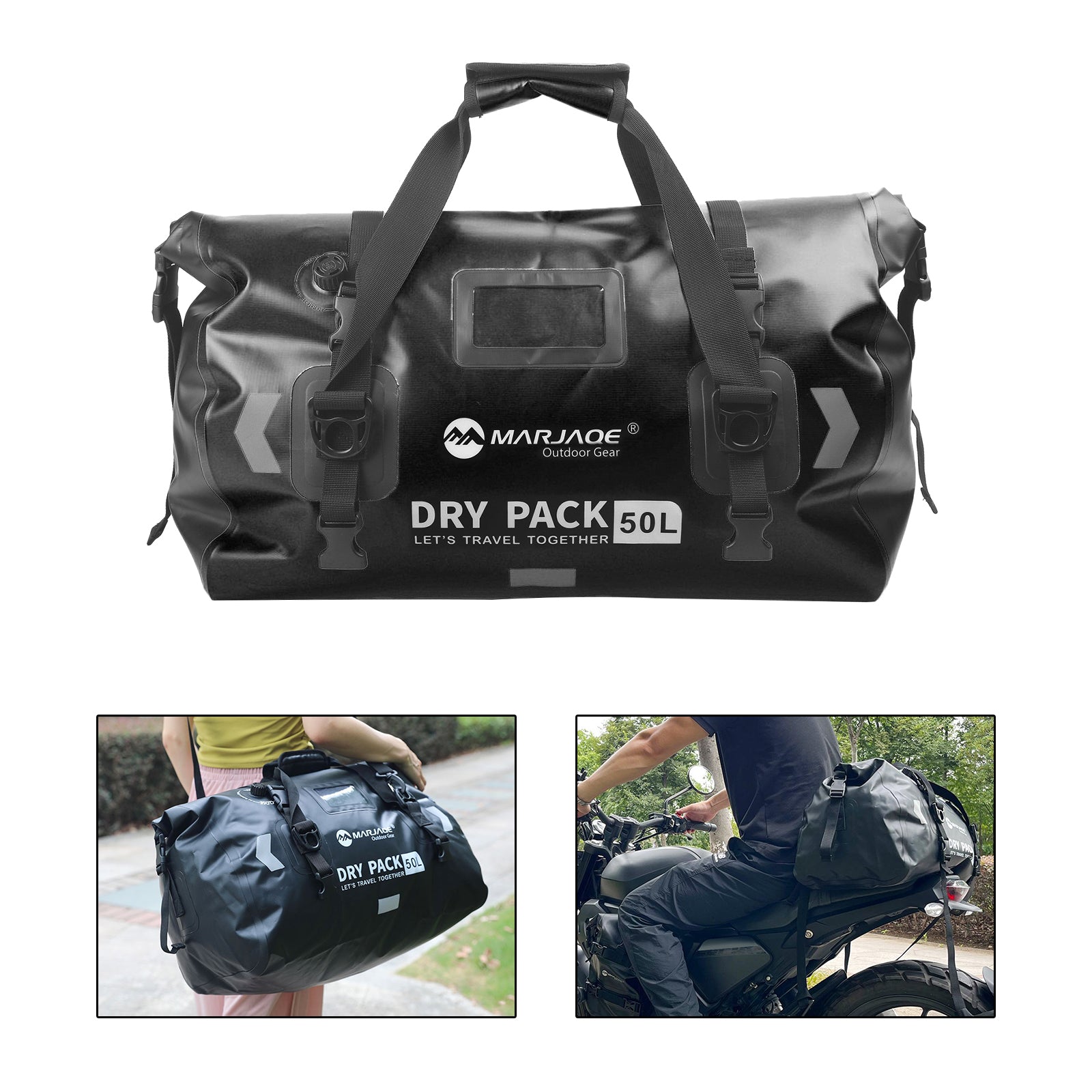 Universal Saddlebag Side Storage Tail Bag Pu Luggage 50L For Motorcycle YellowB