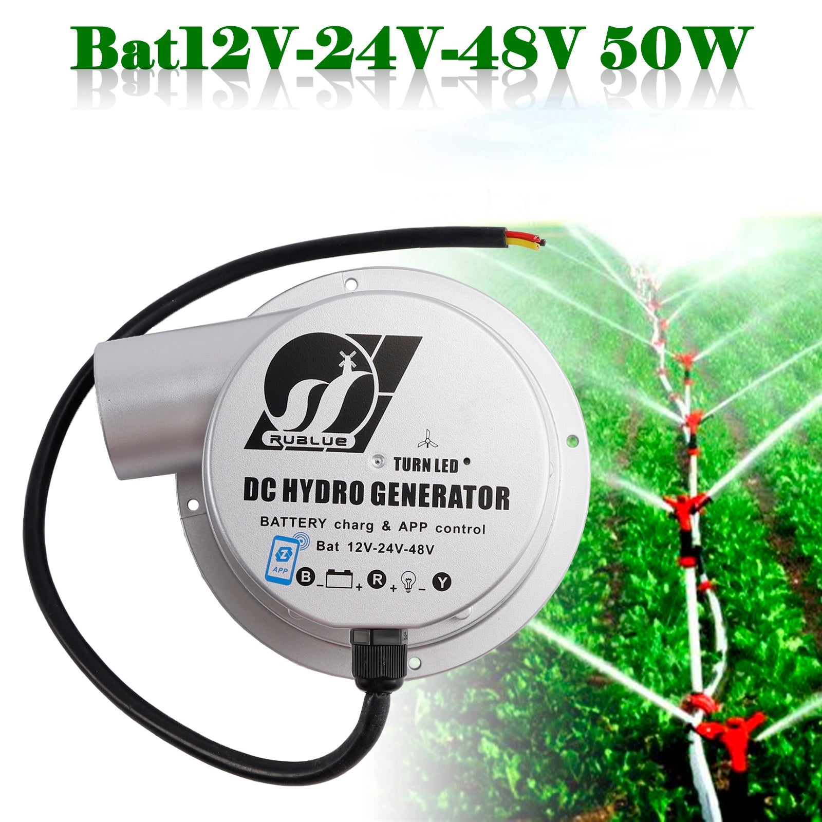 12/24/48V Water Flow Turbine Small Hydroelectric Generator Bat12V-24V-48V 36/50W