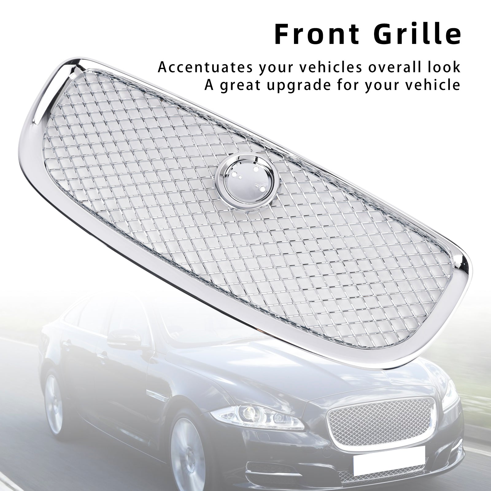 Chrome Front Bumper Grill Grille Fit Jaguar XJ 2010-2015