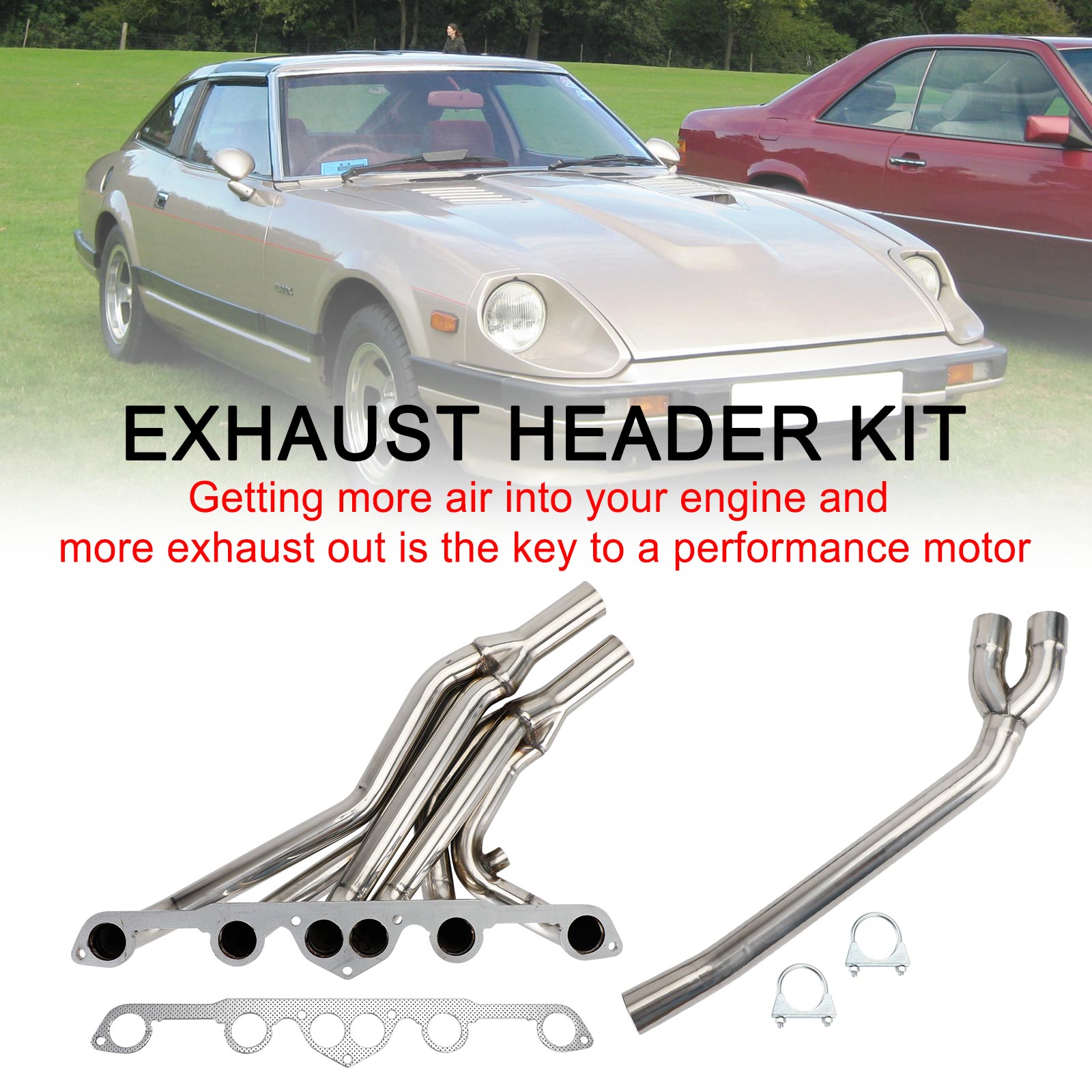 Stainless Exhaust Header Manifold Fit Nissan 280Z 280ZX L28E 77-83 Fit Datsun