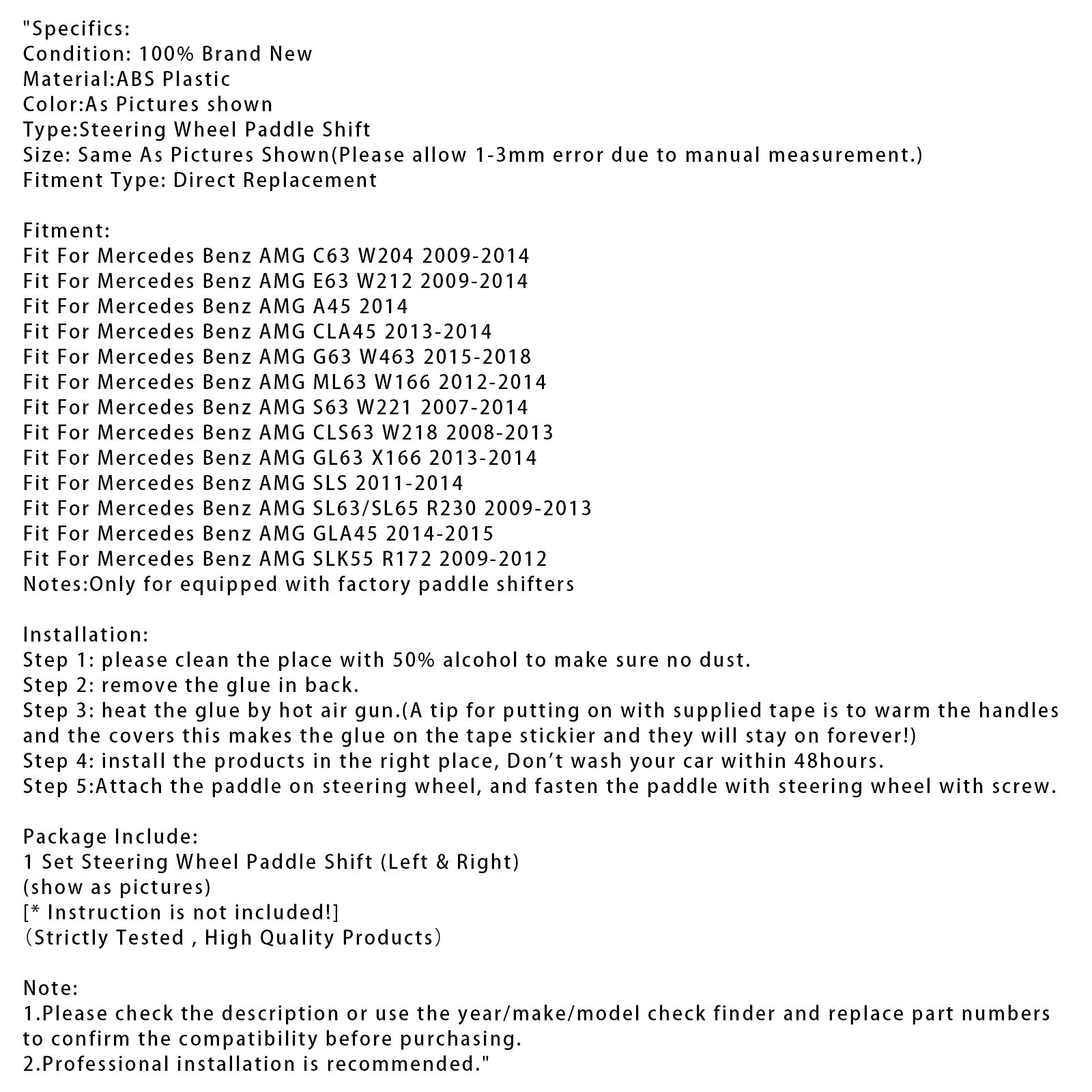 Steering Wheel Paddle Shifter Extension For Mercedes Benz AMG C63