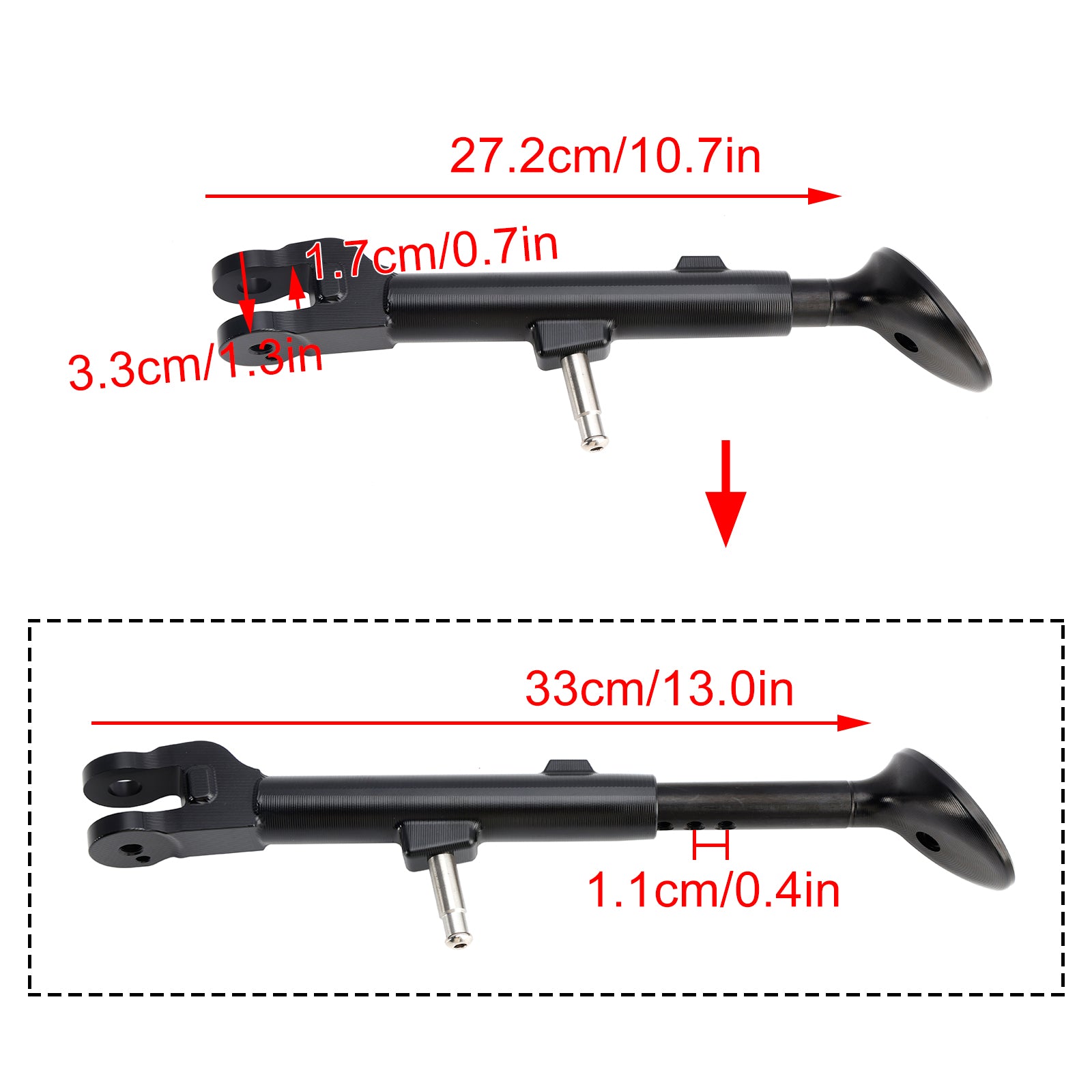 2021-2024 Aprilia RSV4 조절식 풋 사이드 스탠드 킥스탠드 적합