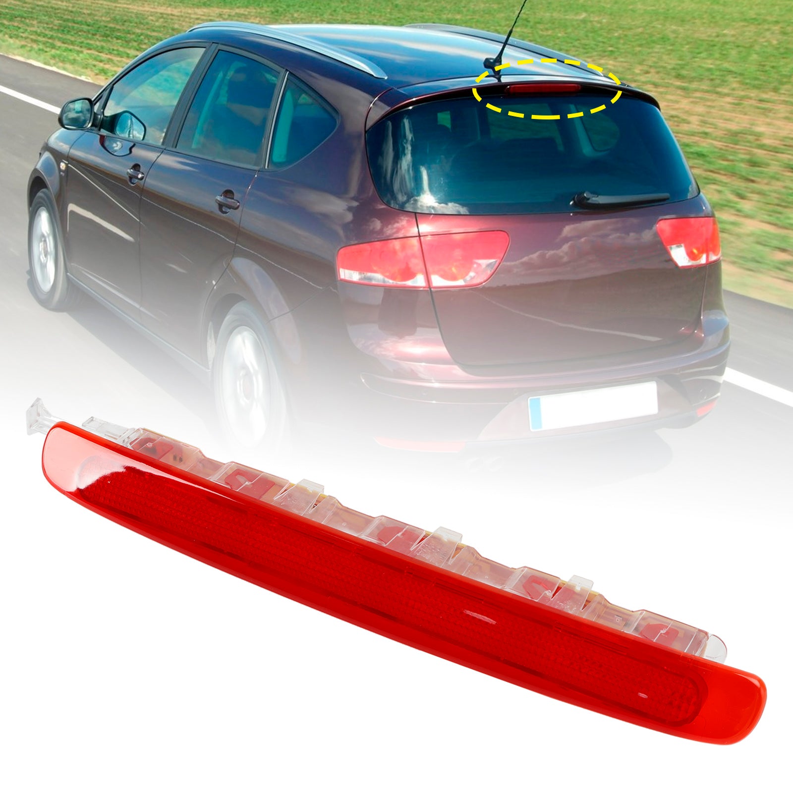 Tercera Luz De Freno Trasera Para Seat Altea, Altea XL Y Freetrack (2006-2015) - Número OEM 5P8945097, Color Rojo