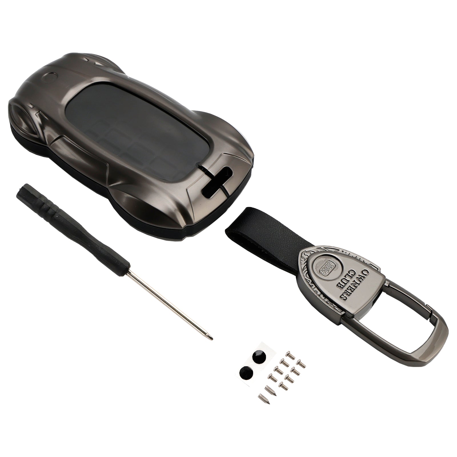 Leather Alloy Zinc Car Key Gray Case Cover For Lexus ES260h/RX350h/LS500h