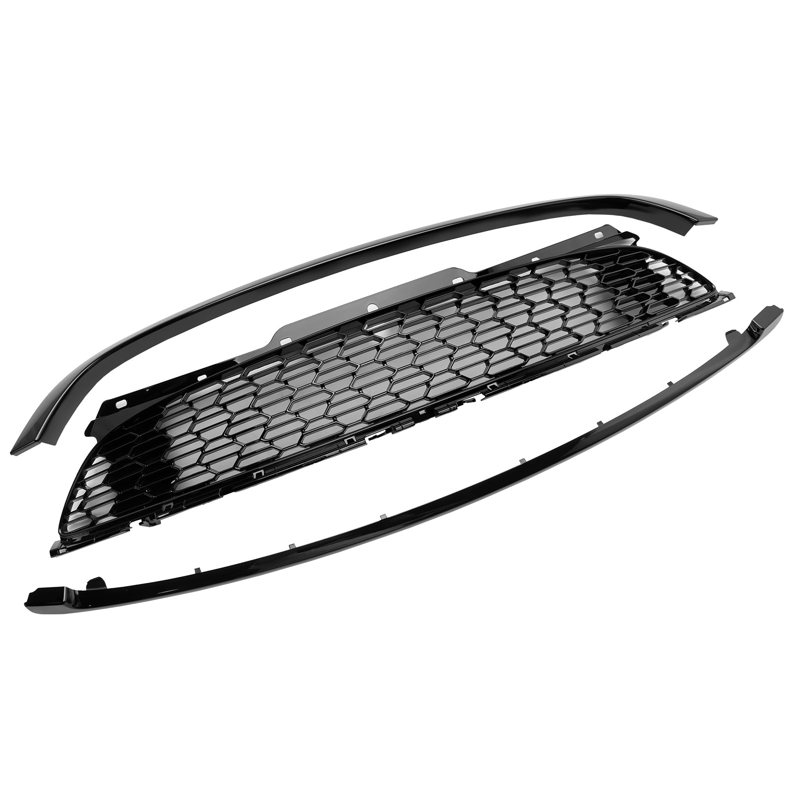 3PCS Gloss Black Front Grill Grille Fit Mini R55 R56 R57 R58 R59 Cooper S & JCW