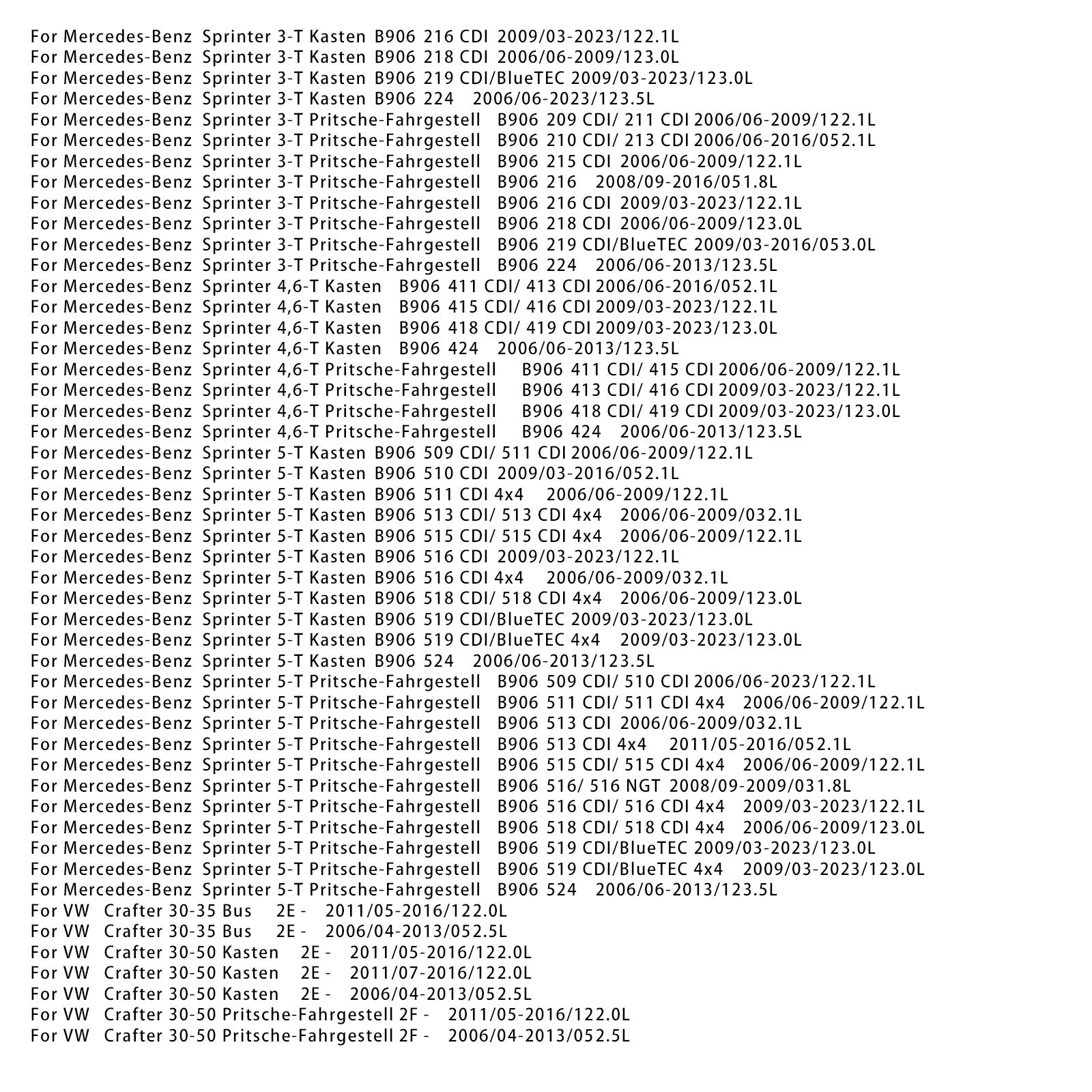Mercedes-Benz Sprinter 3,5-T B906 Power Steering Rack Pinions 68048697AA