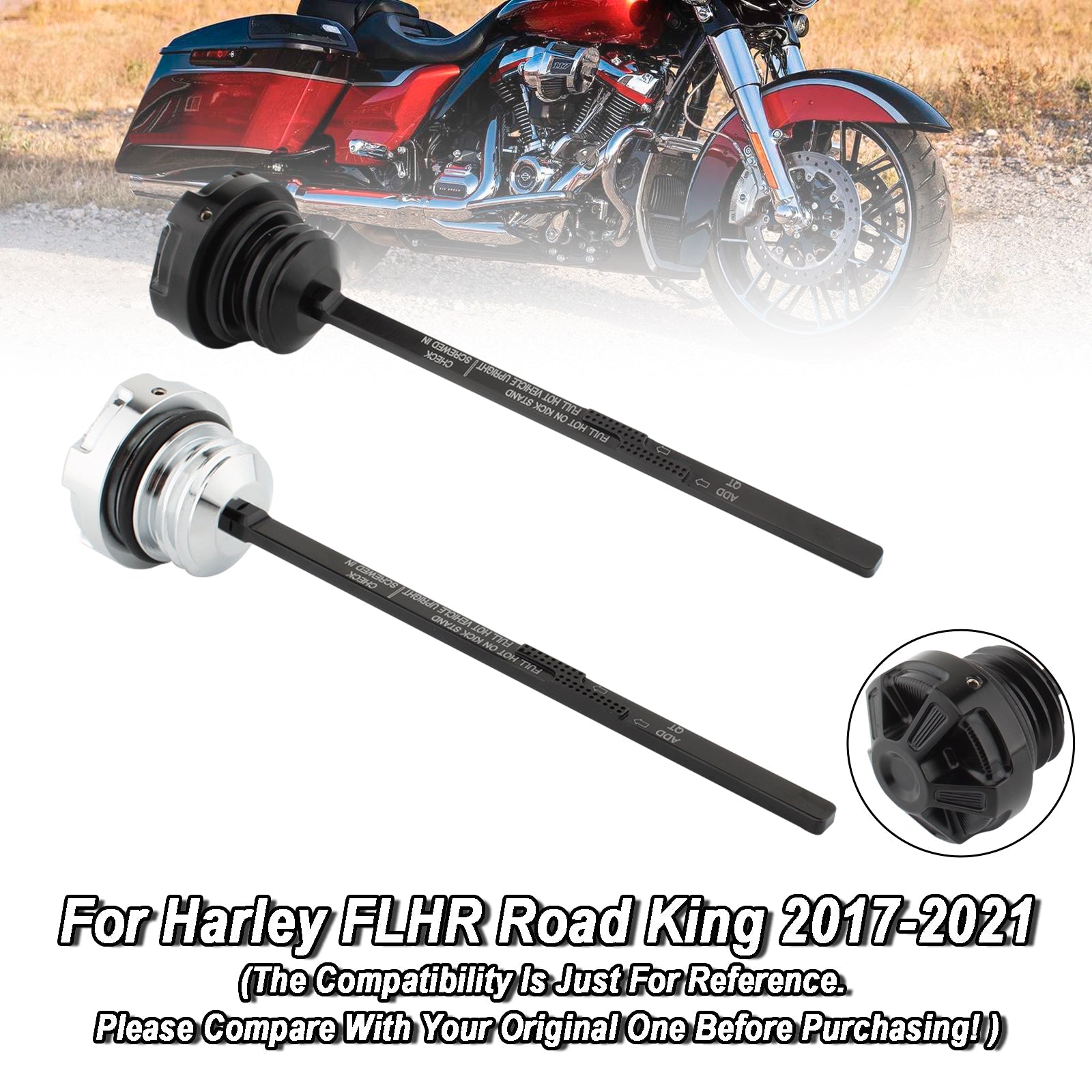 Oil Dipstick Tank Cap Plug For Road Electra Street Glide Road King 2017-2021