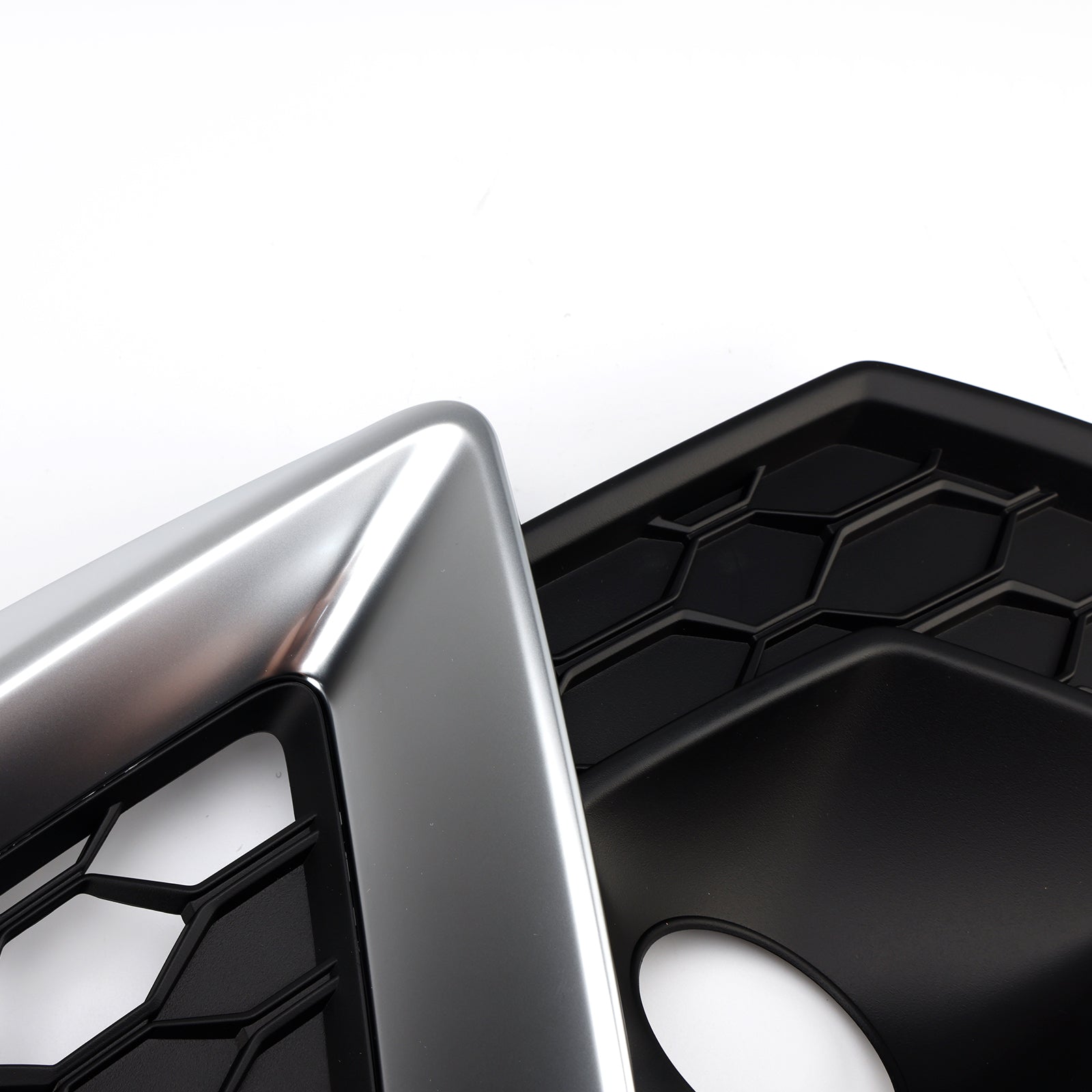 2020-2024 Audi A4 B9.5 S-Line Silver Front Bumper Lower Fog Grille Cover