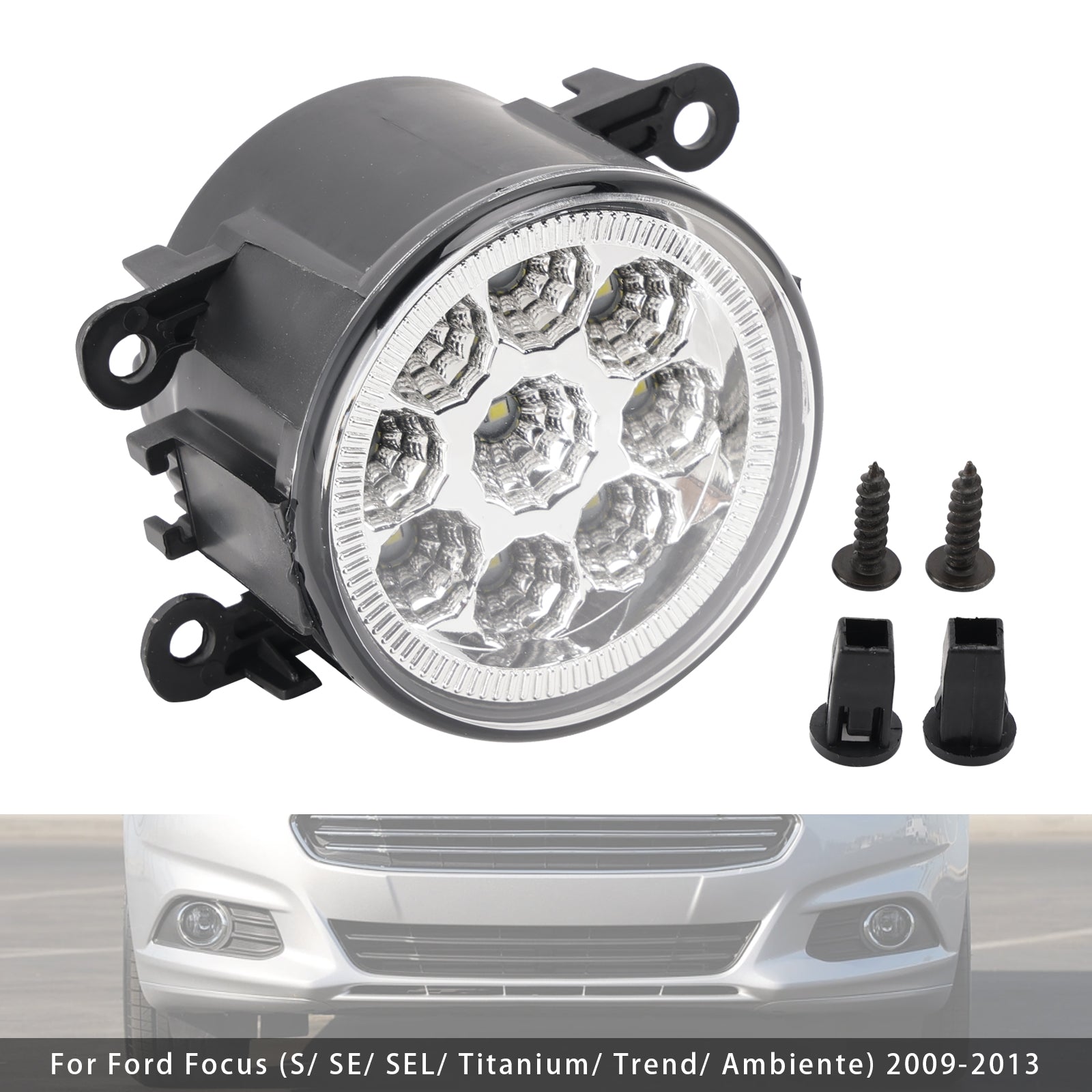 9 LED Daytime Running Fog Lights For Ford Focus Fiesta C-Max 84501AJ00A