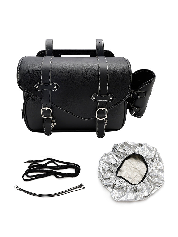 Tail Bag Pu  Side Saddlebag Tail Bag Luggage Pouch Storage Black For Motorbike