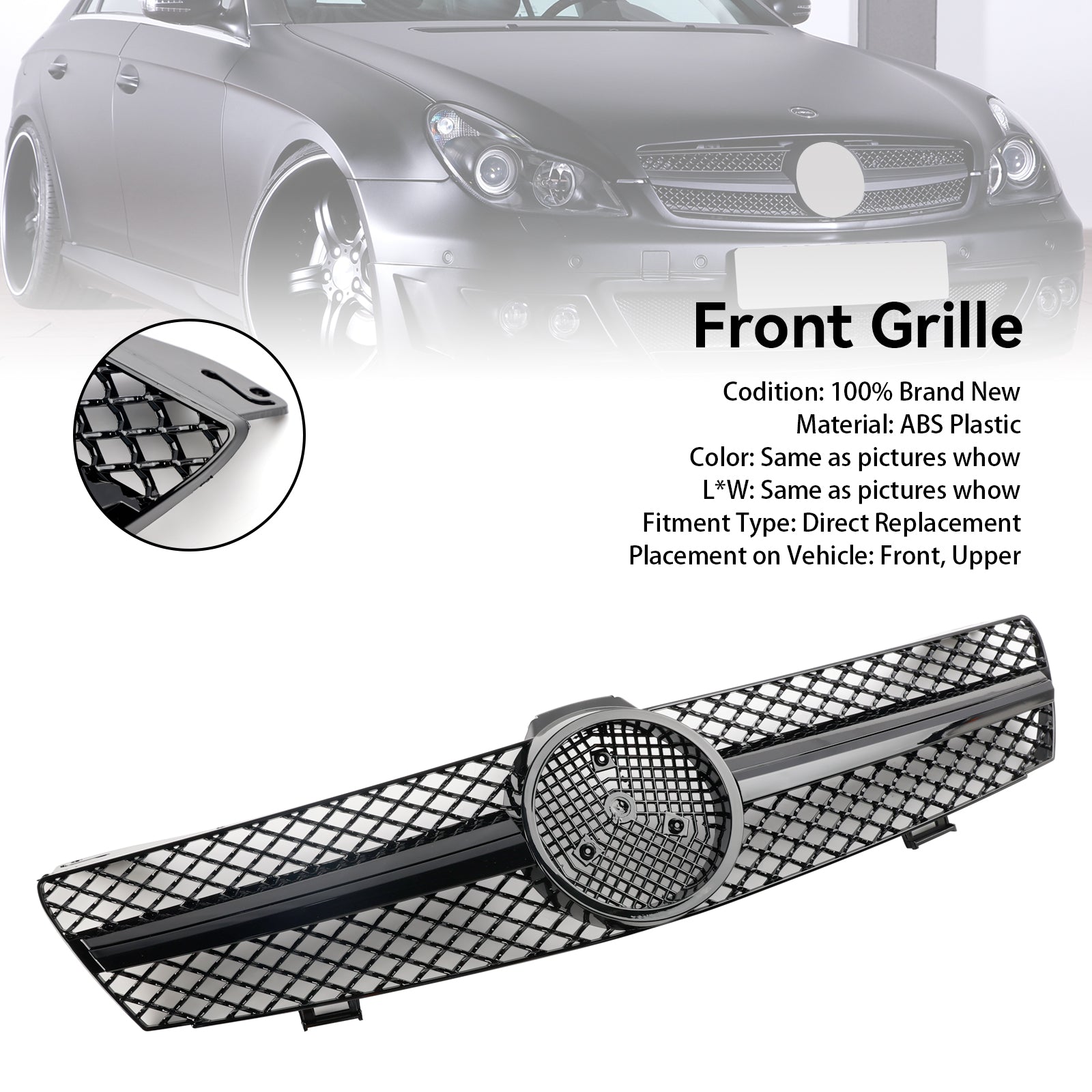 Front Bumper Grille Grill Fit Mercedes Benz CLS-Class W219 2004-2008