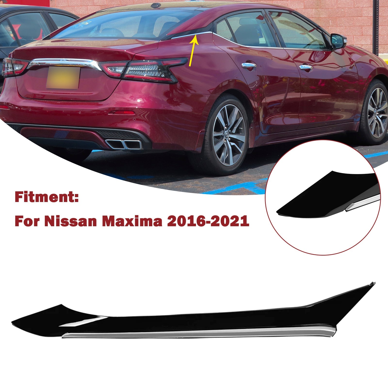 2016-2021 NISSAN MAXIMA Right Side Rear Pillar Molding Trim 78872-9DJ1A