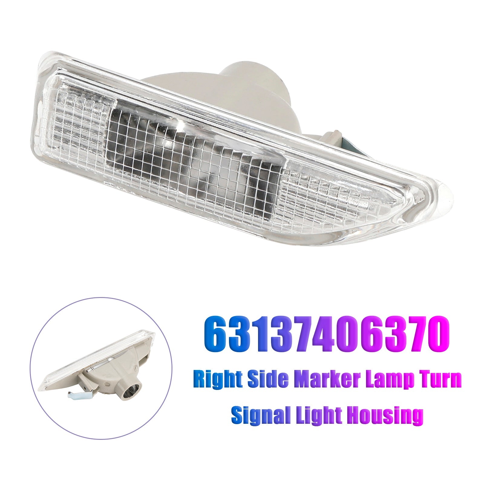 2016-2021 미니 F60 우측 사이드 마커 램프 방향 지시등 하우징 63137406370