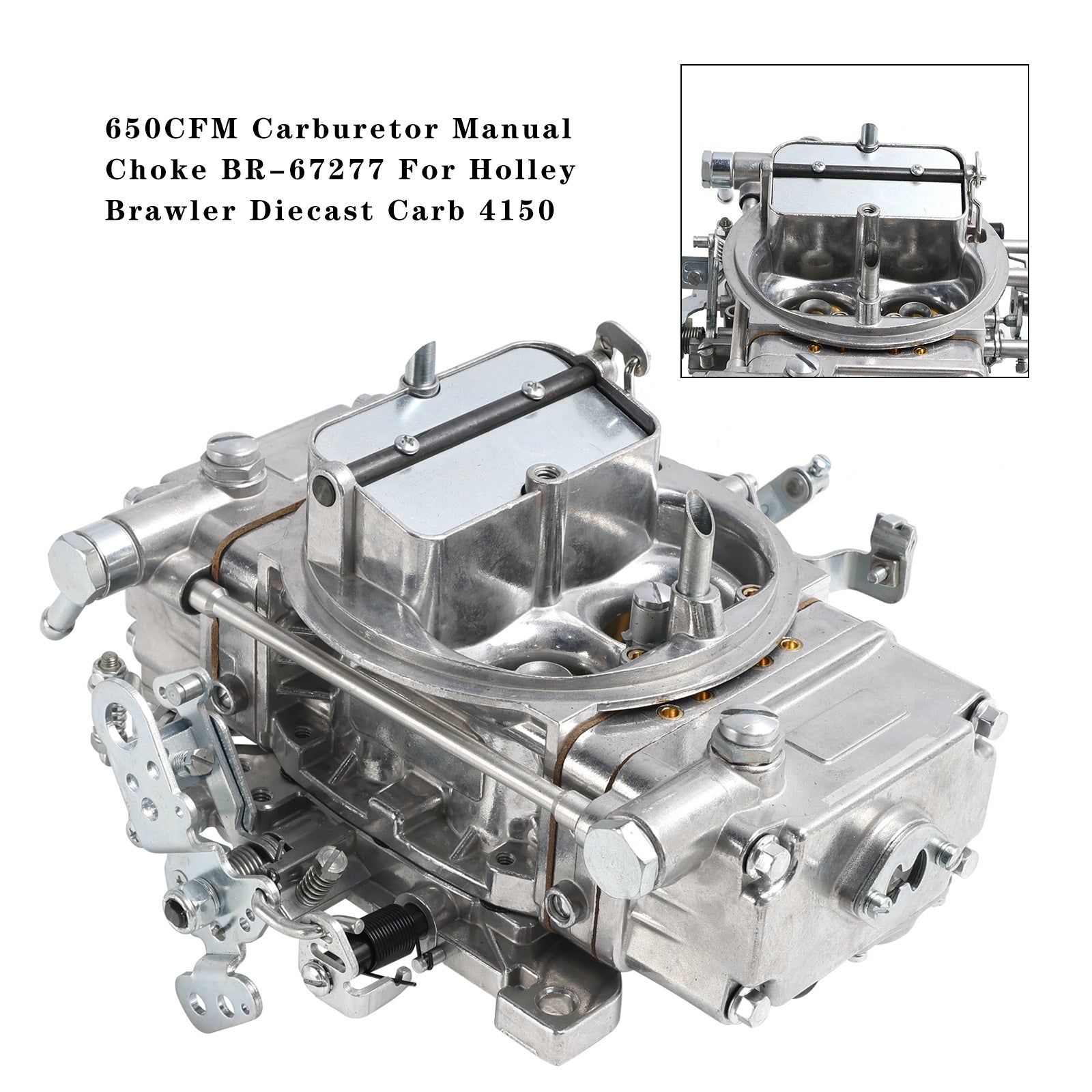 650CFM Carburetor Manual Choke BR-67277 For Holley Brawler Diecast Carb 4150