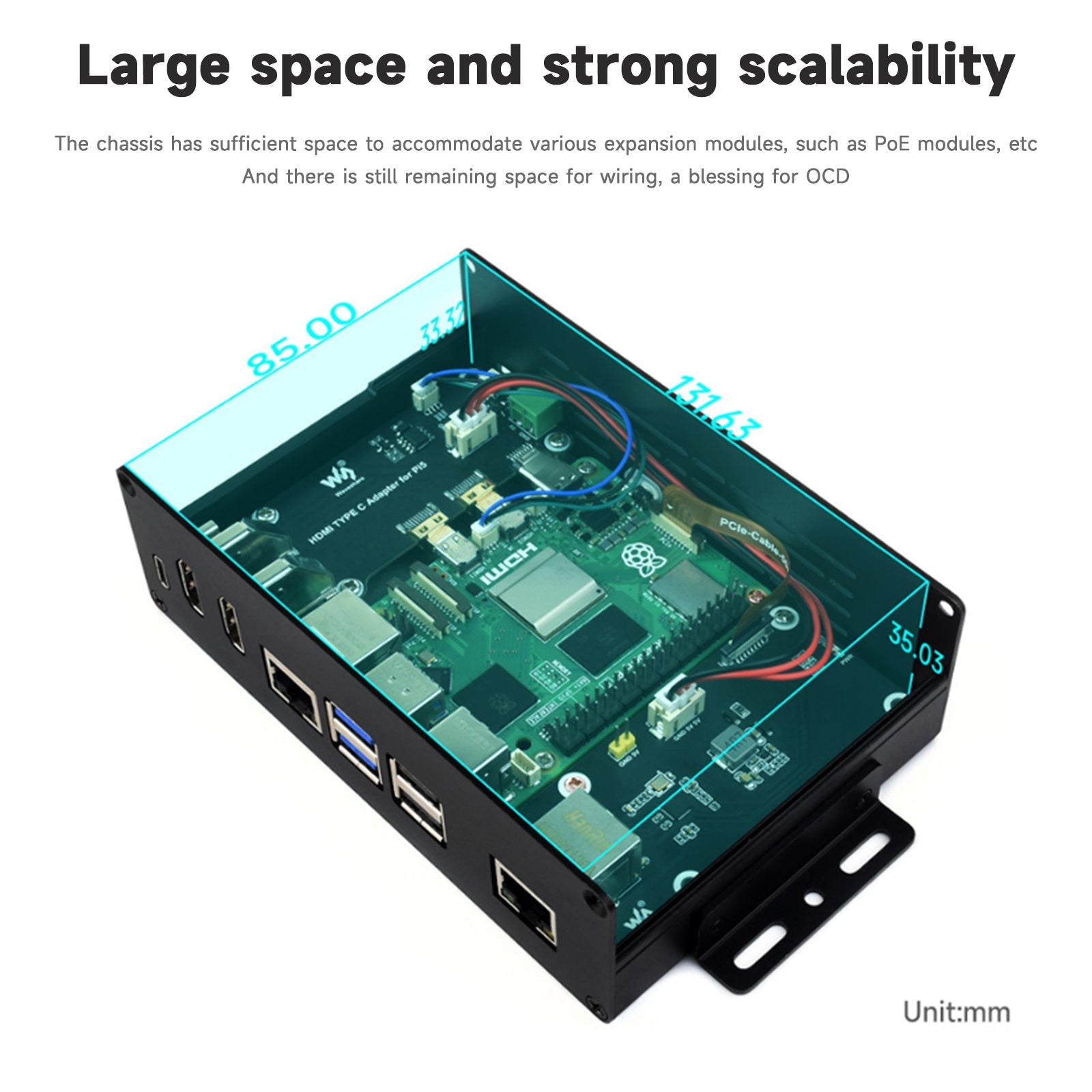 Raspberry Pi 5 Multi-Function Extension All-in-One PCIE Dual HDMI Dual 4K Output