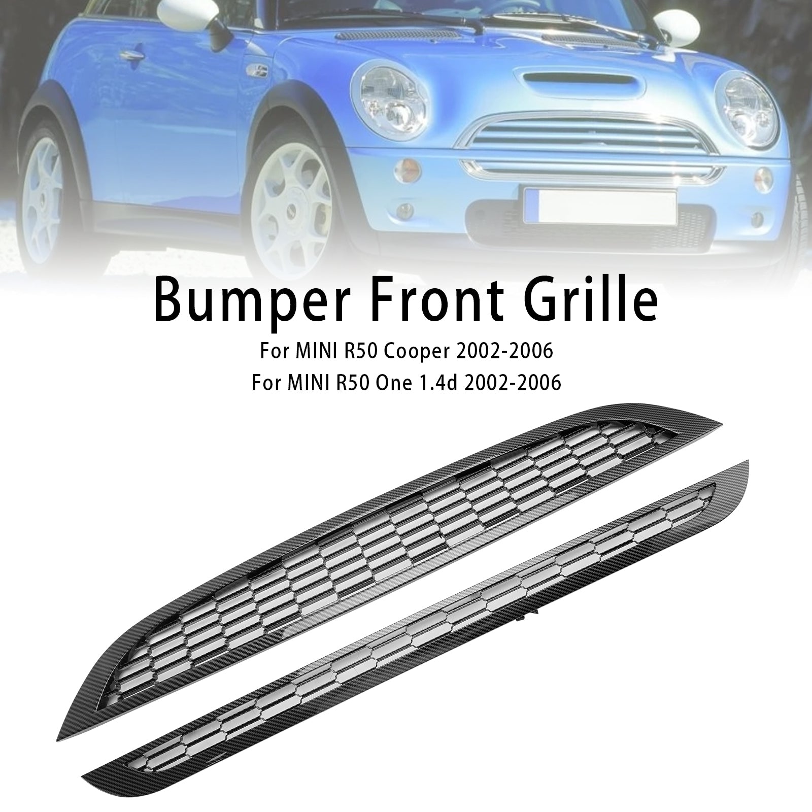 2PCS Honeycomb Mesh Front Grille Grill Fit Mini Cooper R50 R52 R53 2002-2006