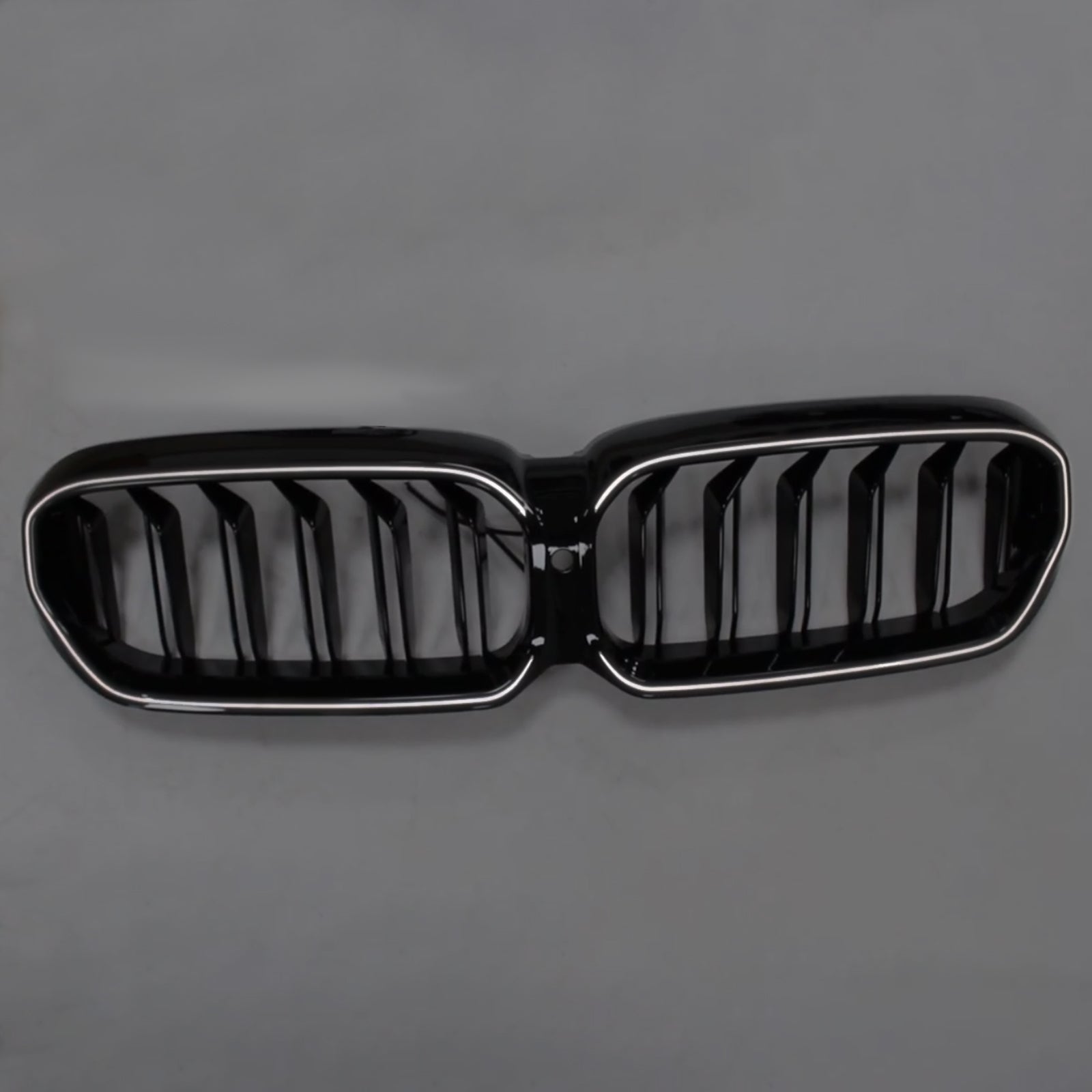 Double Slat Front Kidney Grille Fit BMW 5 Series G30 G38 2021-2024 Gloss Black
