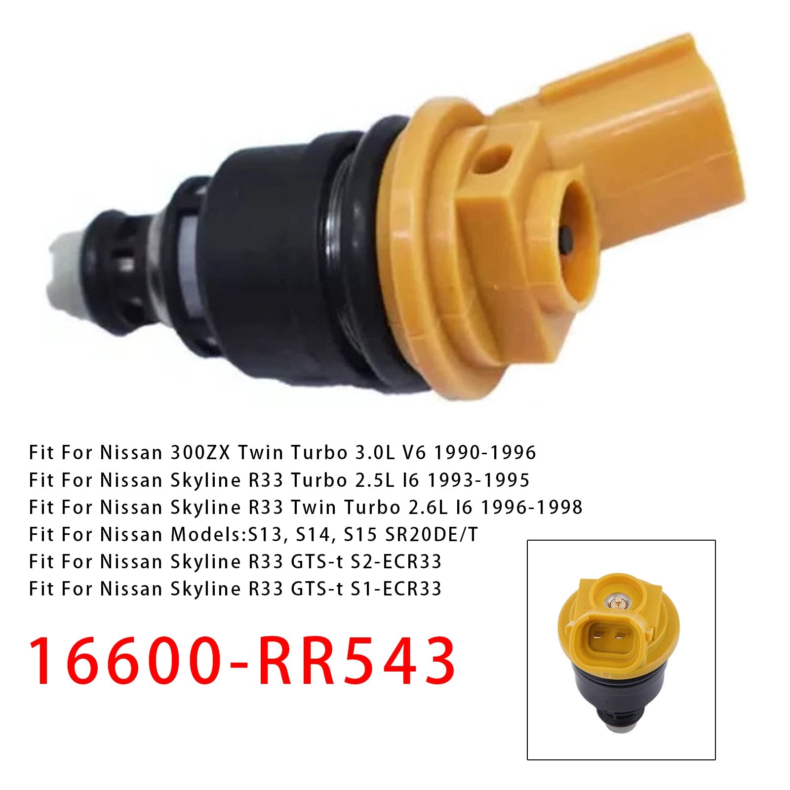 1Pcs Fuel Injector For Nissan Silvia SR20DET S13 14 15 Skyline R33 16600-RR543