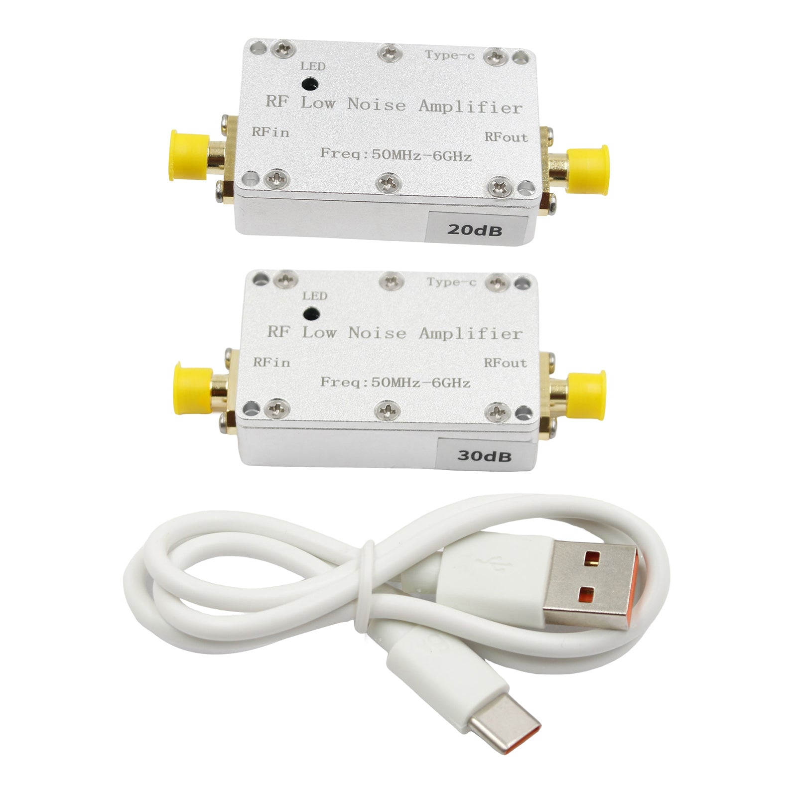 50m-6GHz Radio Frequency Amplifier 20dB 30dB High-Gain Front LNA Low Noise Signal