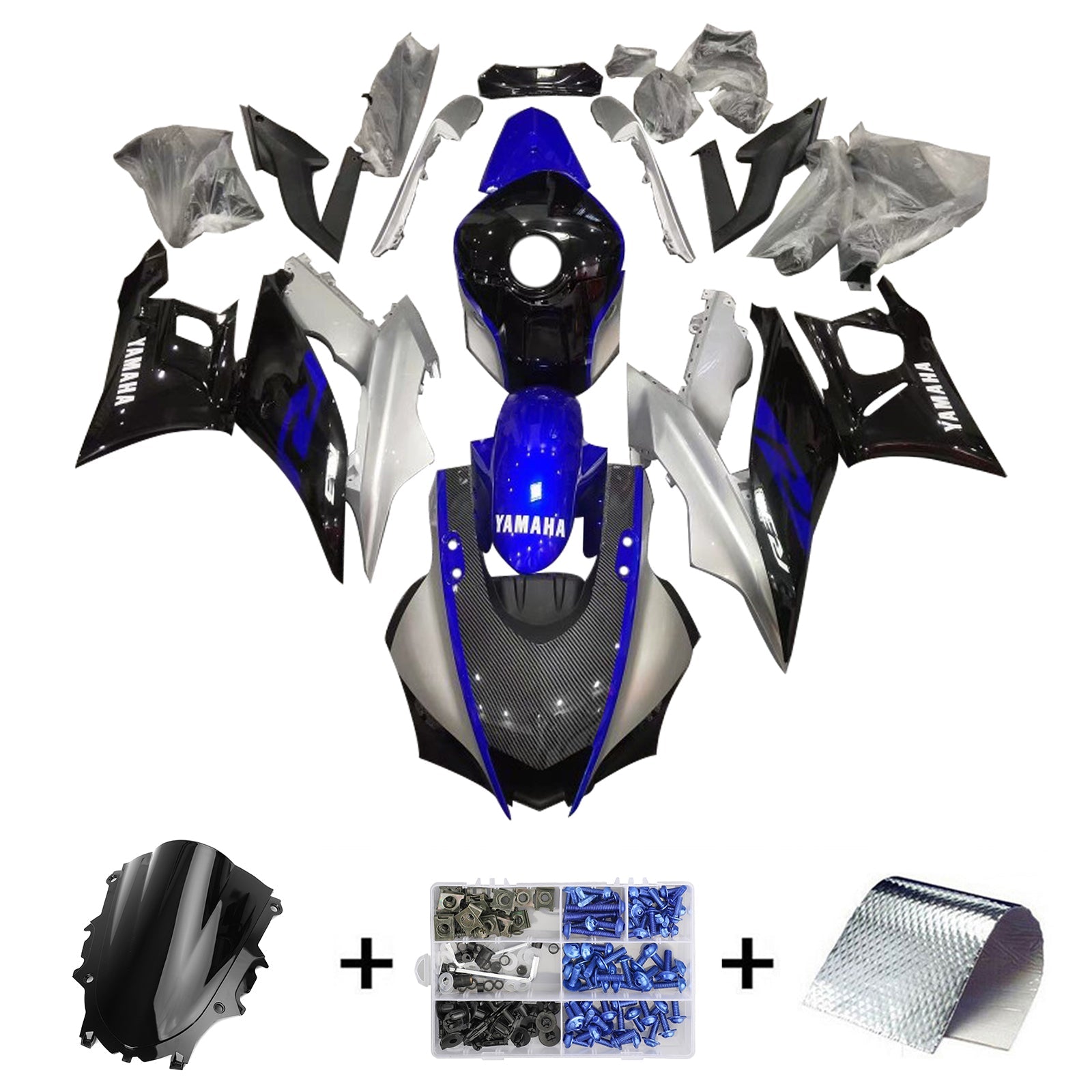 Amotopart Yamaha YZF-R3 R25 2022-2024 Fairing Kit Bodywork Plastic ABS