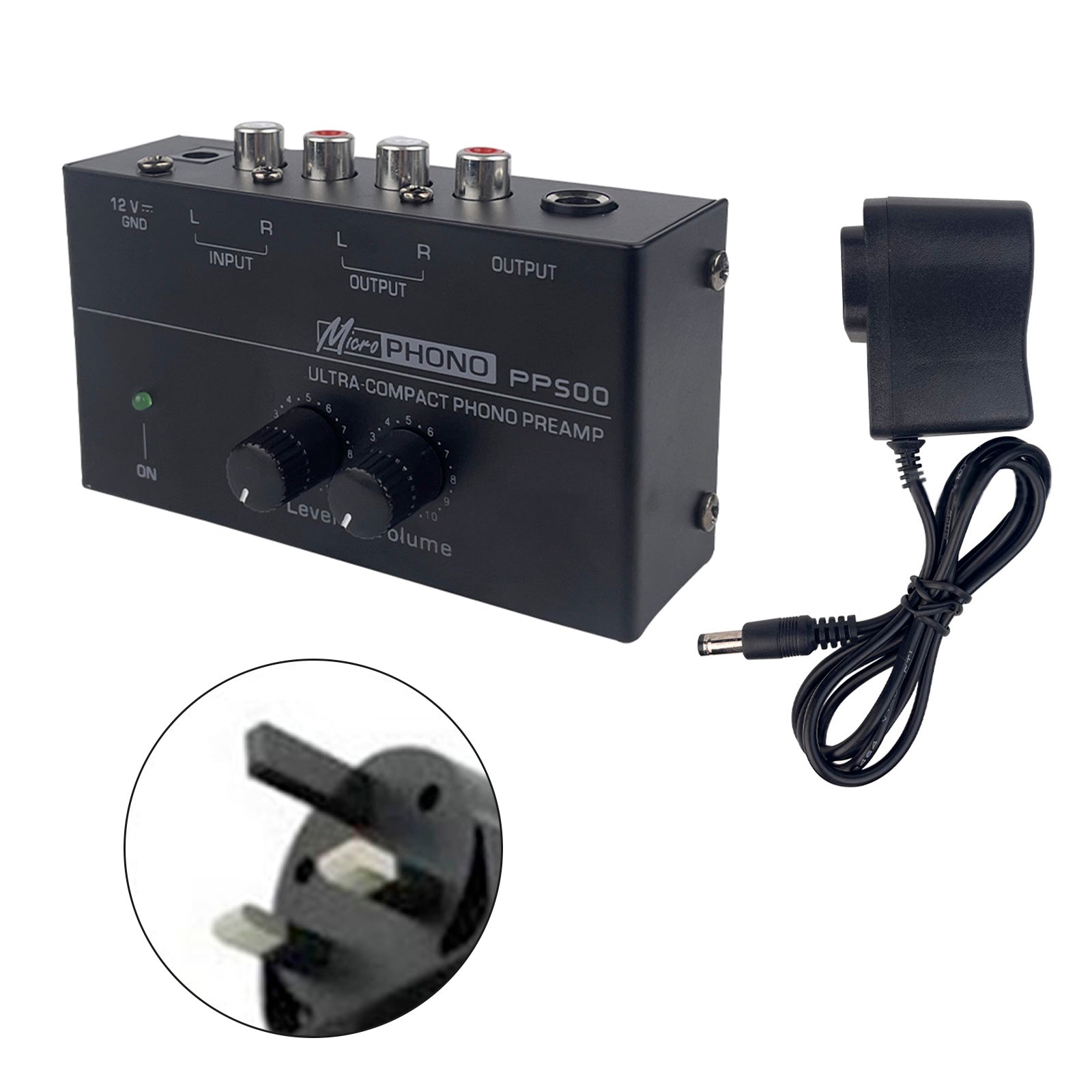 PP500 Phono Preamp Preamplifier 12V Level Volume Control for LP Vinyl Turntable