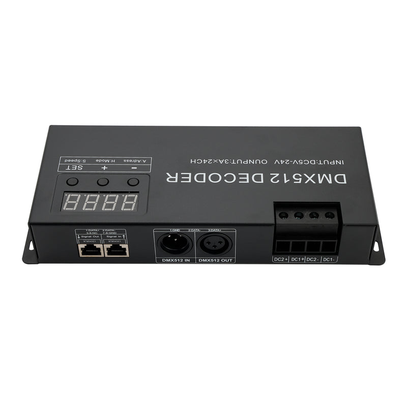 24 Channel DMX 512 Decoder RGBW PWM Dimmer Driver LED Strip Light Controller