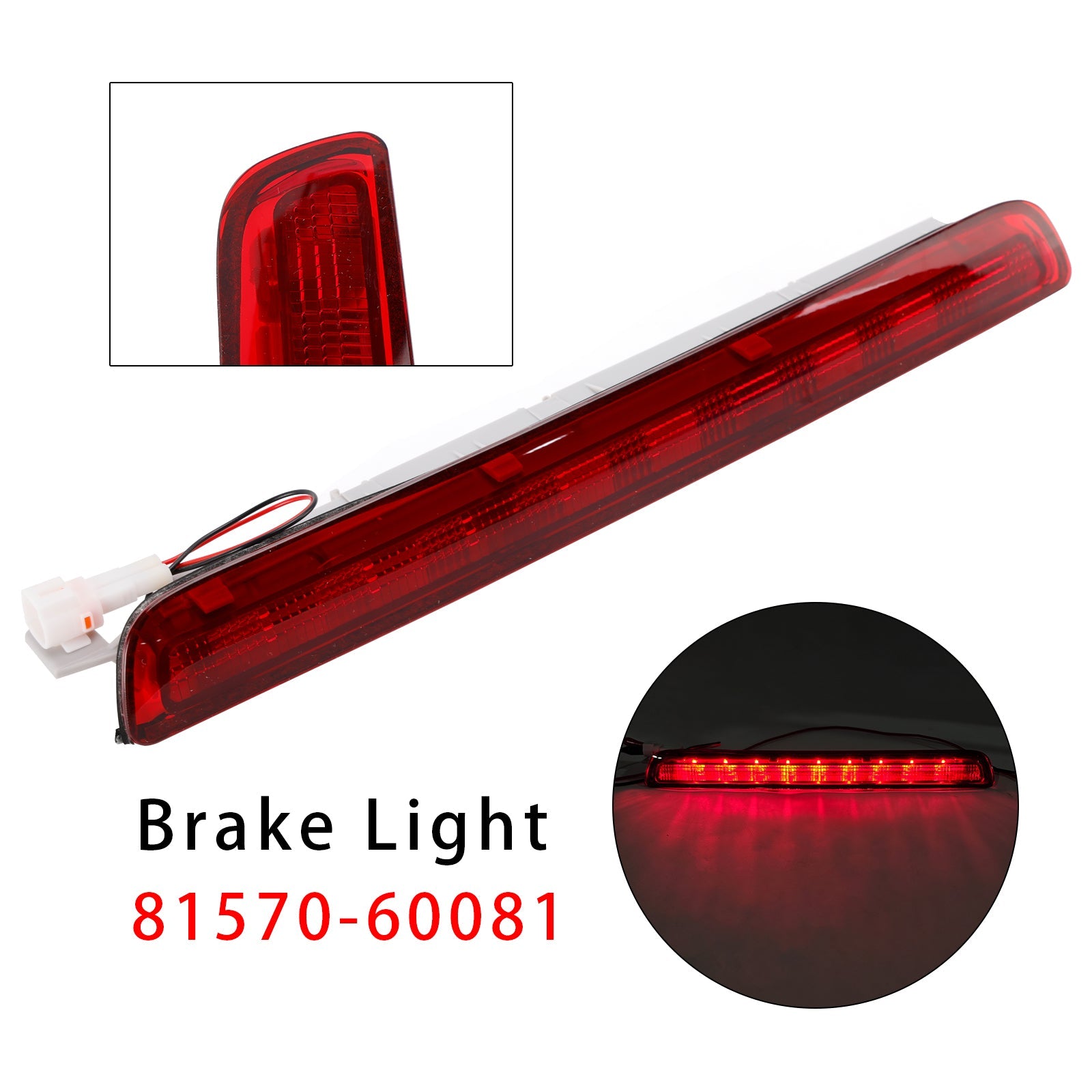 Car Rear Center Stop Brake For LAND CRUISER PRADO LC120 2003-2009 Red