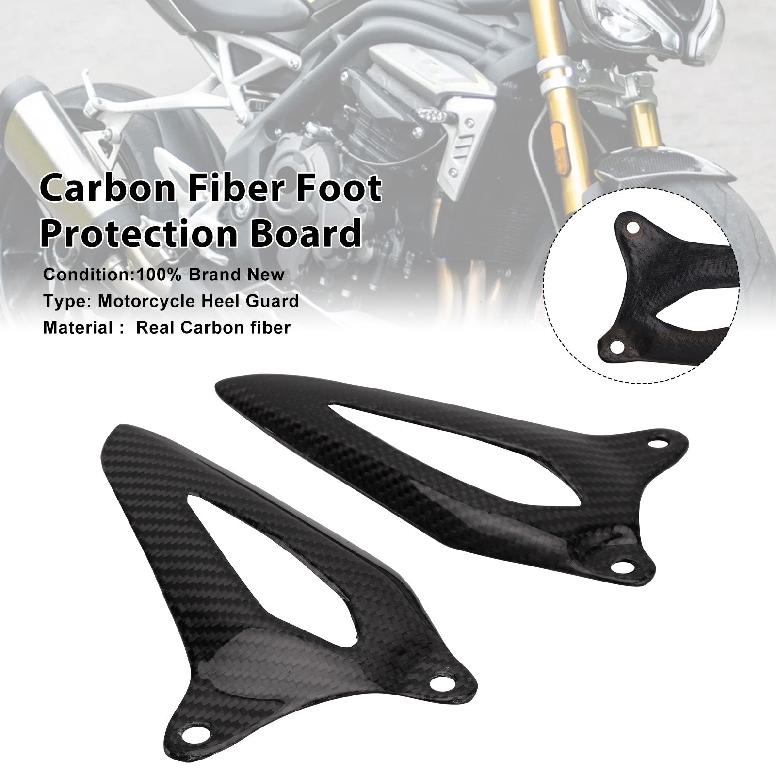 Real Carbon Fiber Foot Board For Speed Triple 1200 RS/RR 2021-2025