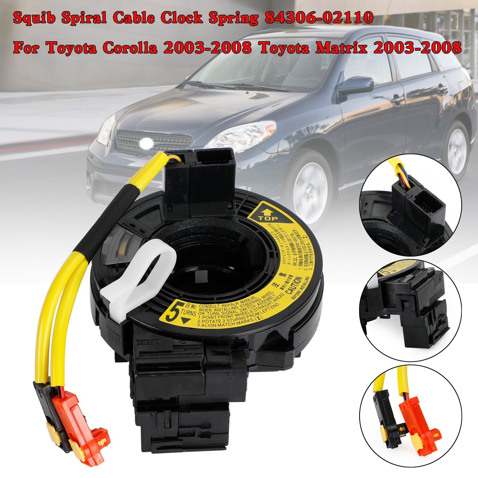 Resorte de reloj de cable espiral Squib 84306-02110 para Toyota Corolla 2003-2008 genérico