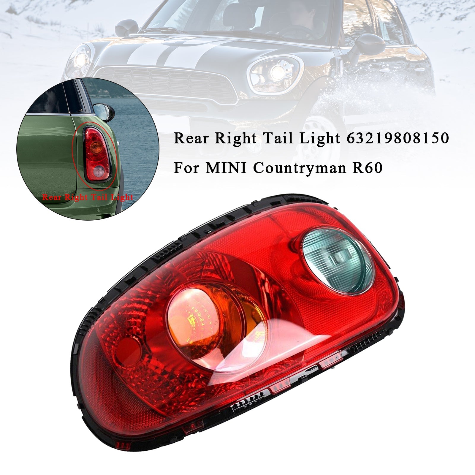 Luz trasera derecha 63219808150 para MINI Countryman R60 con volante a la izquierda