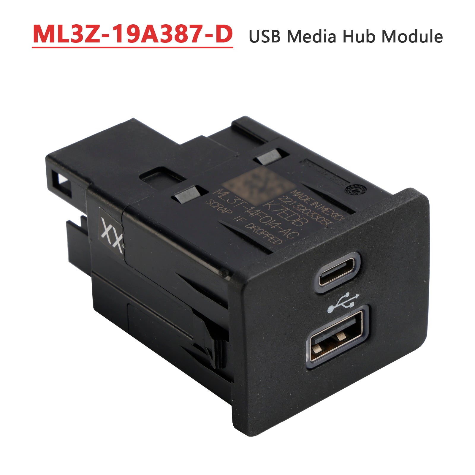 ML3Z-19A387-D USB Media Hub Module Sync 4 for Ford F-150 Expedition Bronco 21-24