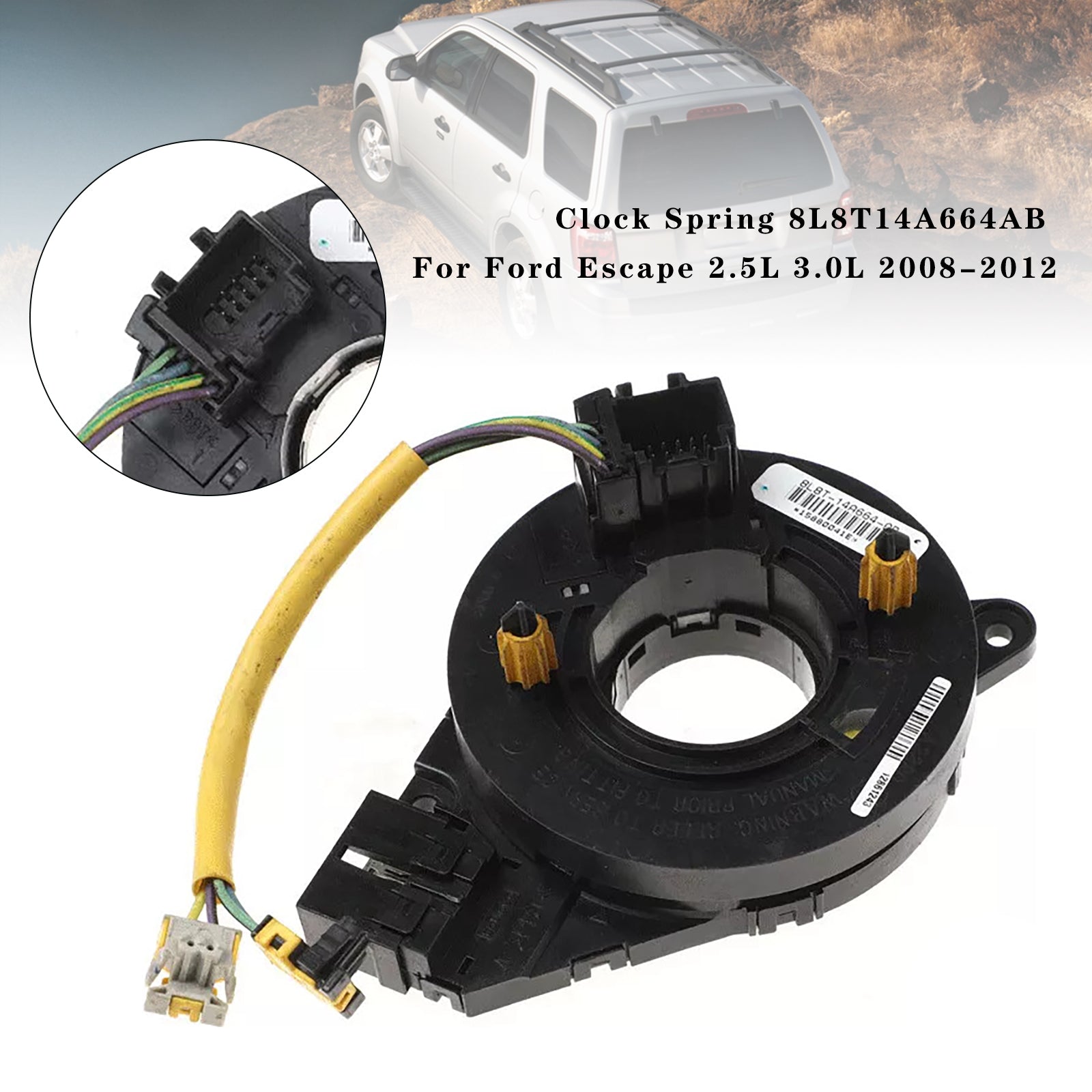 Clock Spring 8L8T14A664AB For Ford Escape 2.5L 3.0L 2008-2012