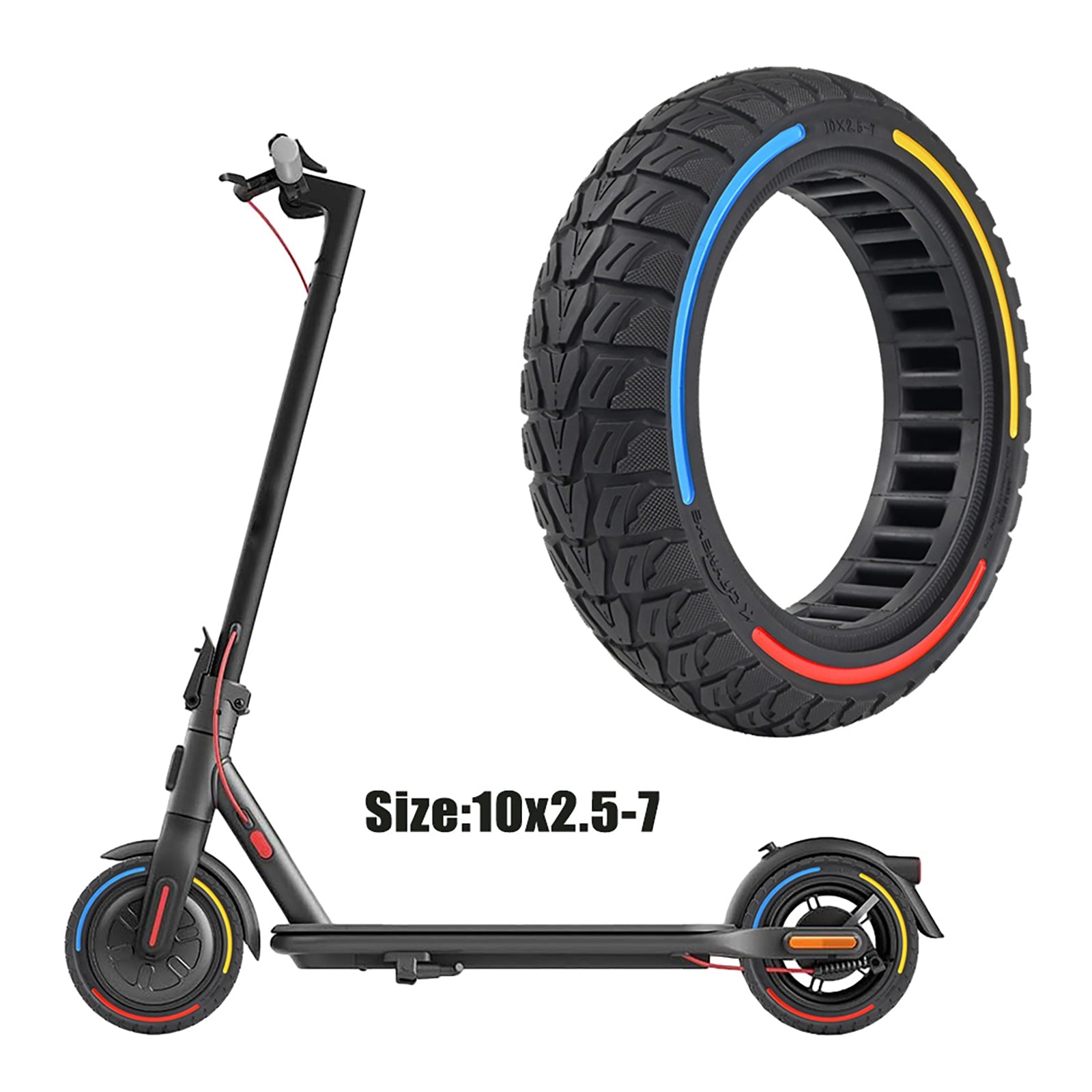 Full rubber tires 10x2.5-7 E-Scooter full rubber tires for Xiaomi 4/Mi4 Pro