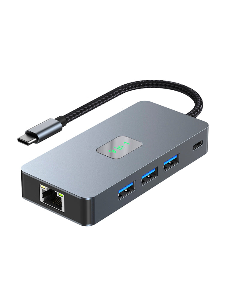 9 in 1 TYPE-C to RJ45(Gigabit)+USB3.0*3+HDMI+USB-CS Data+PD100W+SD/TF iPad Pro