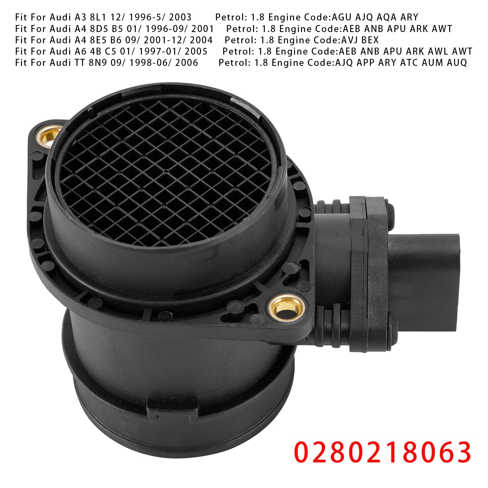 Mass Air Flow Meter Sensor For Audi A4 TT VW Golf IV Bora 1.8T 0280218063