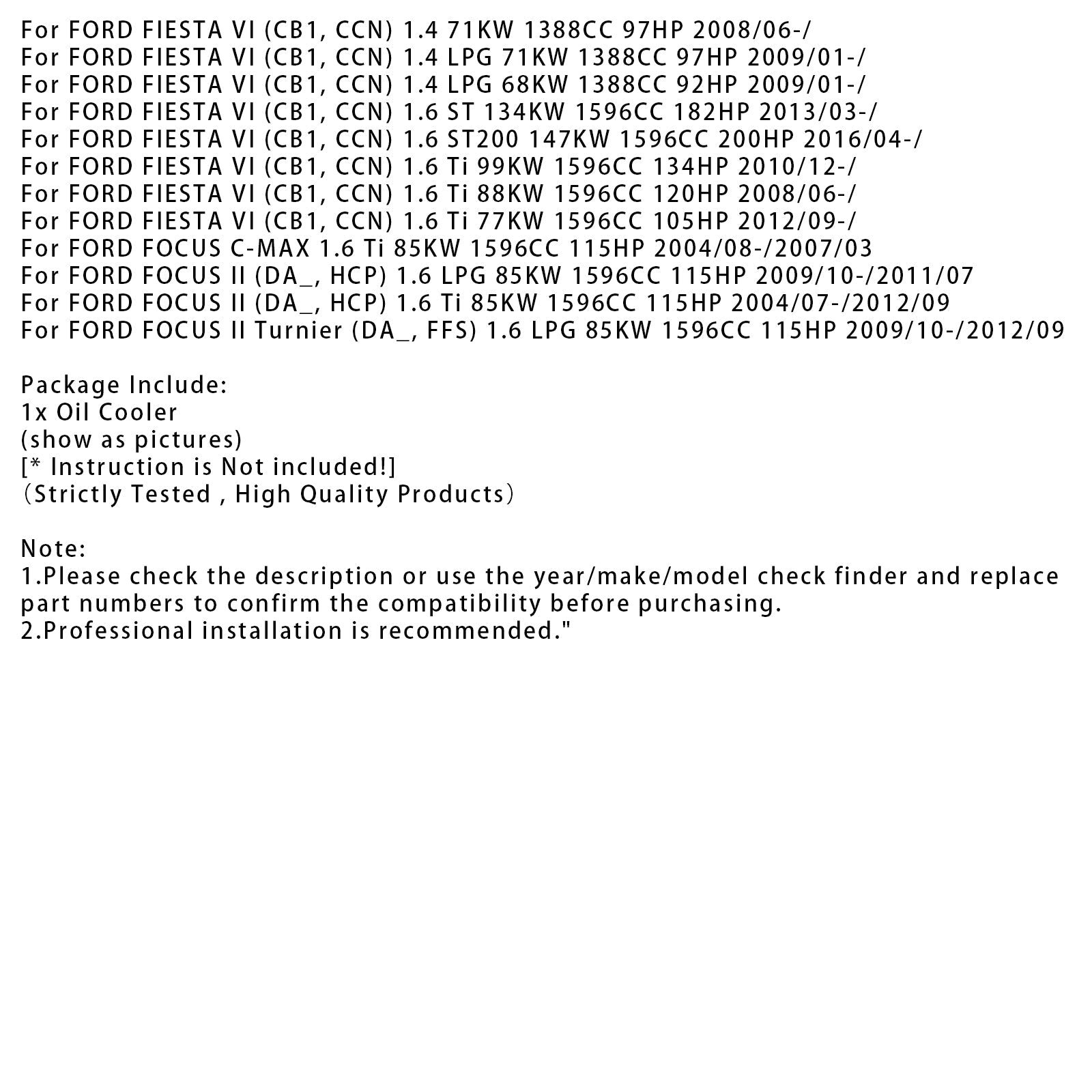 Engine Oil Cooler 7S7G6B856A4A For Ford B-MAX FIESTA FOCUS GALAXY MONDEO