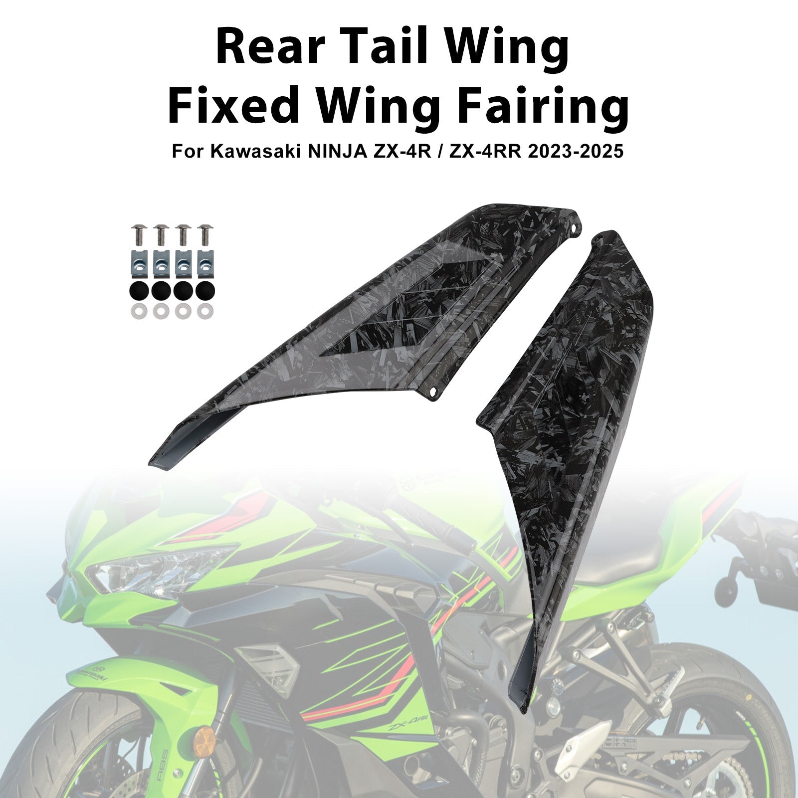 Motorcycle Rear Tail Wing Spoiler – Fits 2020-2025 Kawasaki ZX-4R