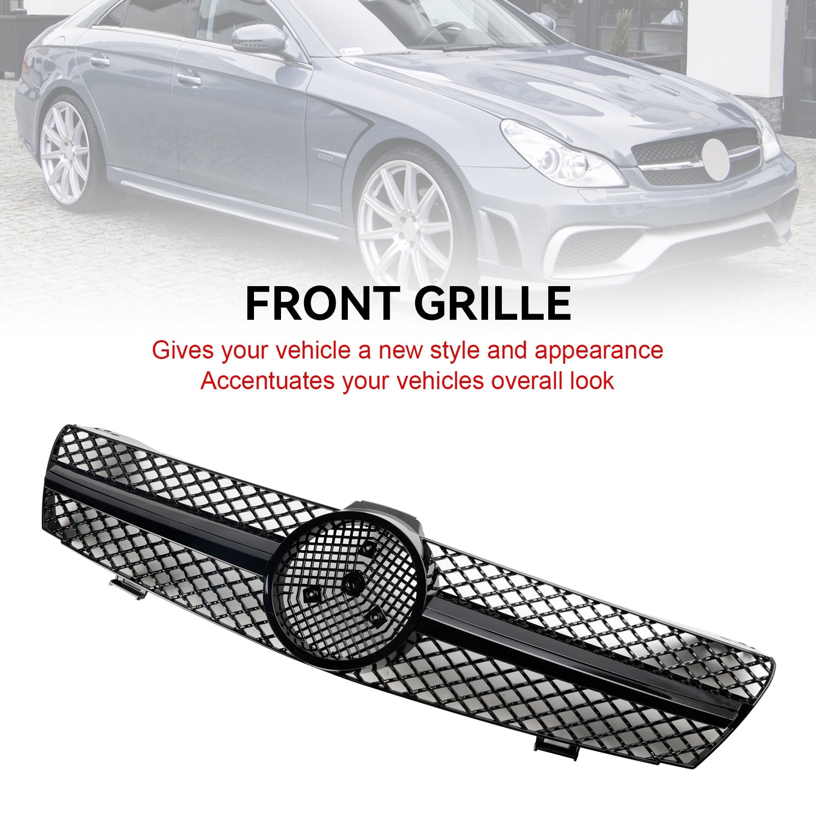 Front Bumper Grille Grill Fit Mercedes Benz CLS-Class W219 2004-2008