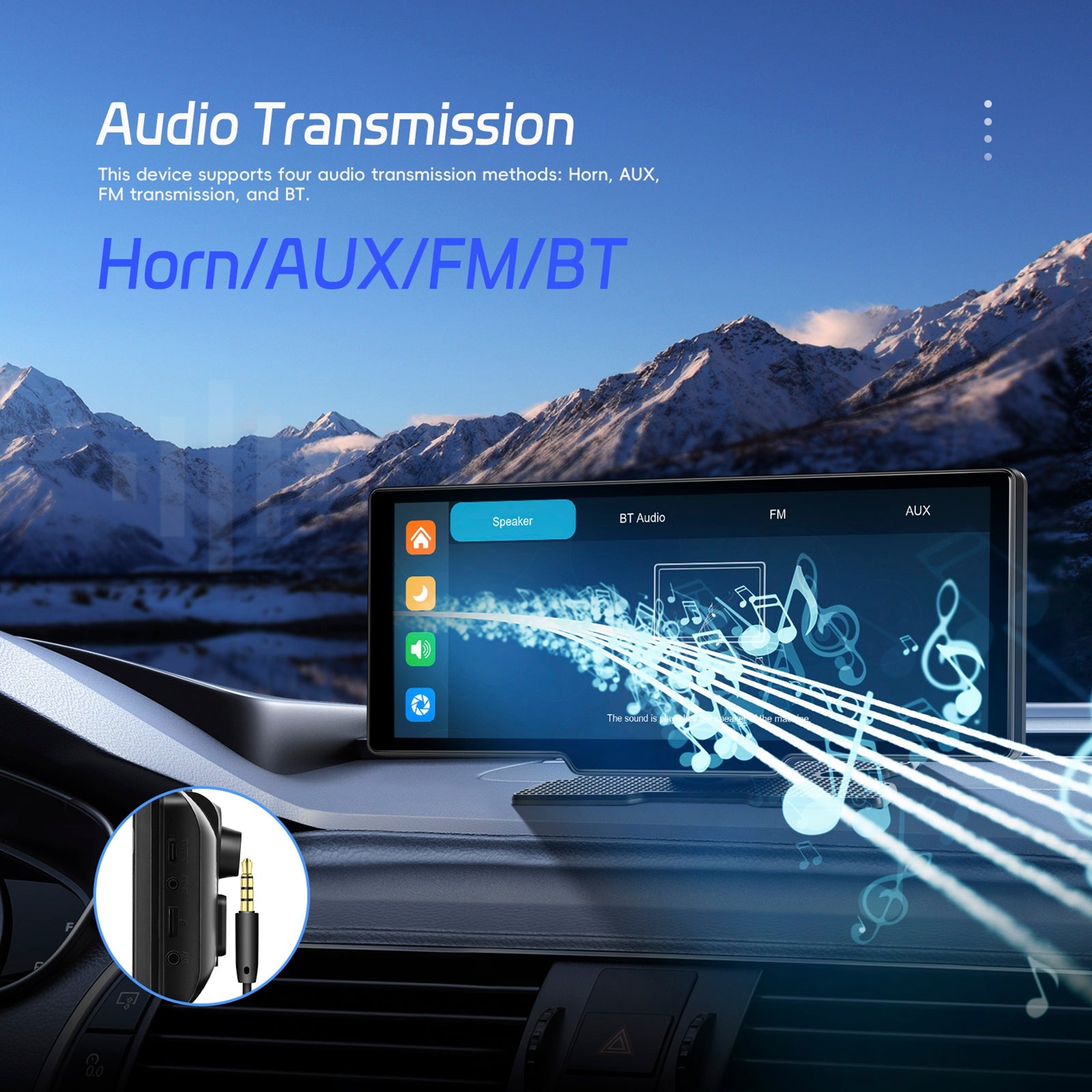 10.26" Portable Bluetooth Car Navigation Wireless Carplay Car Radio AHD Camera