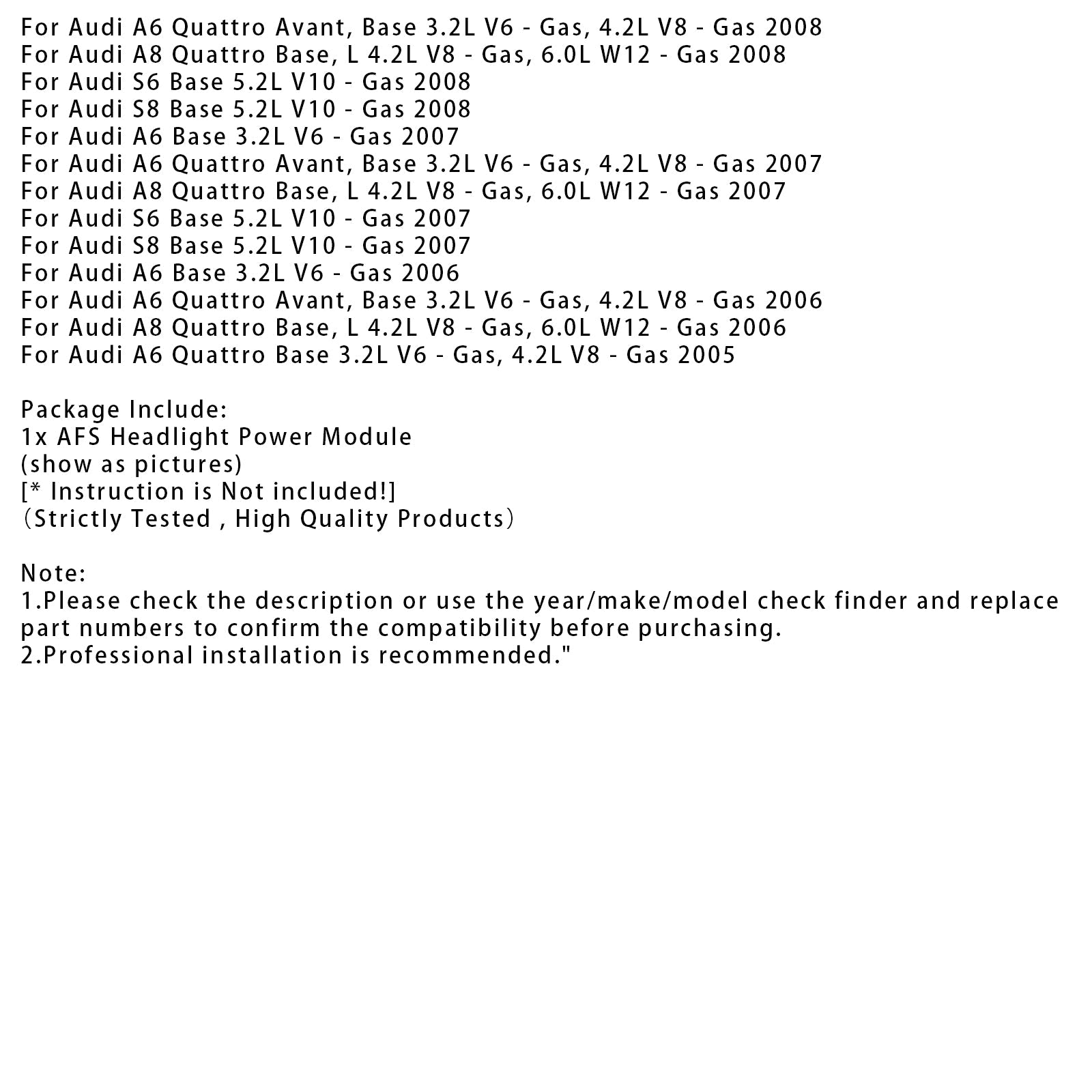 AFS Cornering Light Headlight Power Module 4F0941329D For Audi A6 4F A8