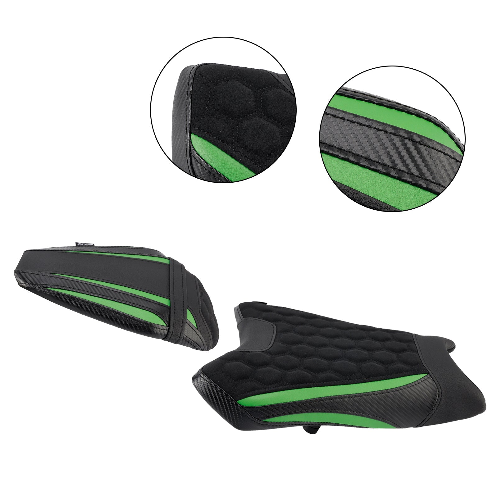 2019-2025 For Kawasaki Zx-6R Zx 6R Driver&Passenger Seat Kit Rear Cushion Green