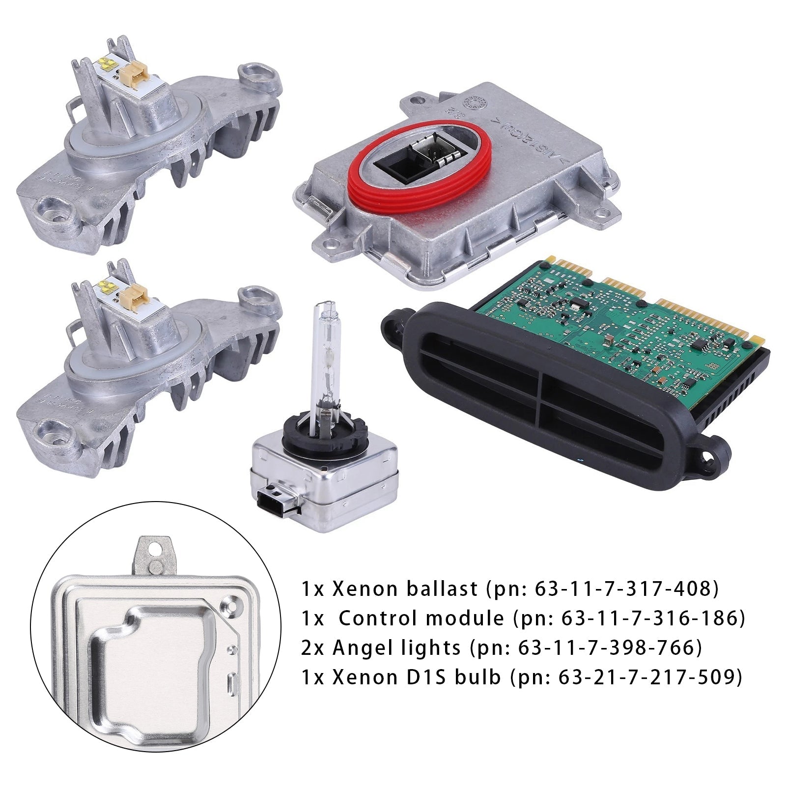 2013-2015 BMW ActiveHybrid 3 Adaptive Xenon Ballast Control Module Kit 63117398766 63117311243