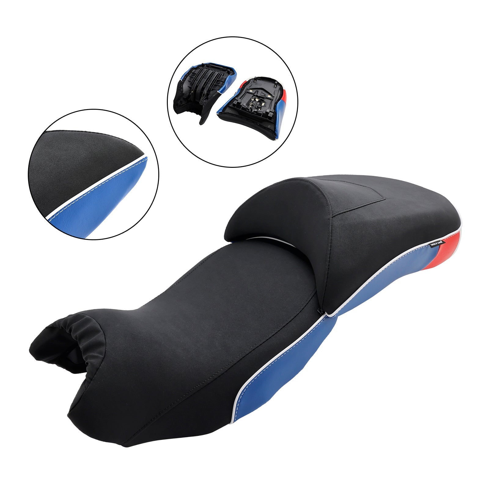 Complete Cushion Rider Passenger Seat Fits Blue For Bmw R1200Gs 14-18 R1250Gs