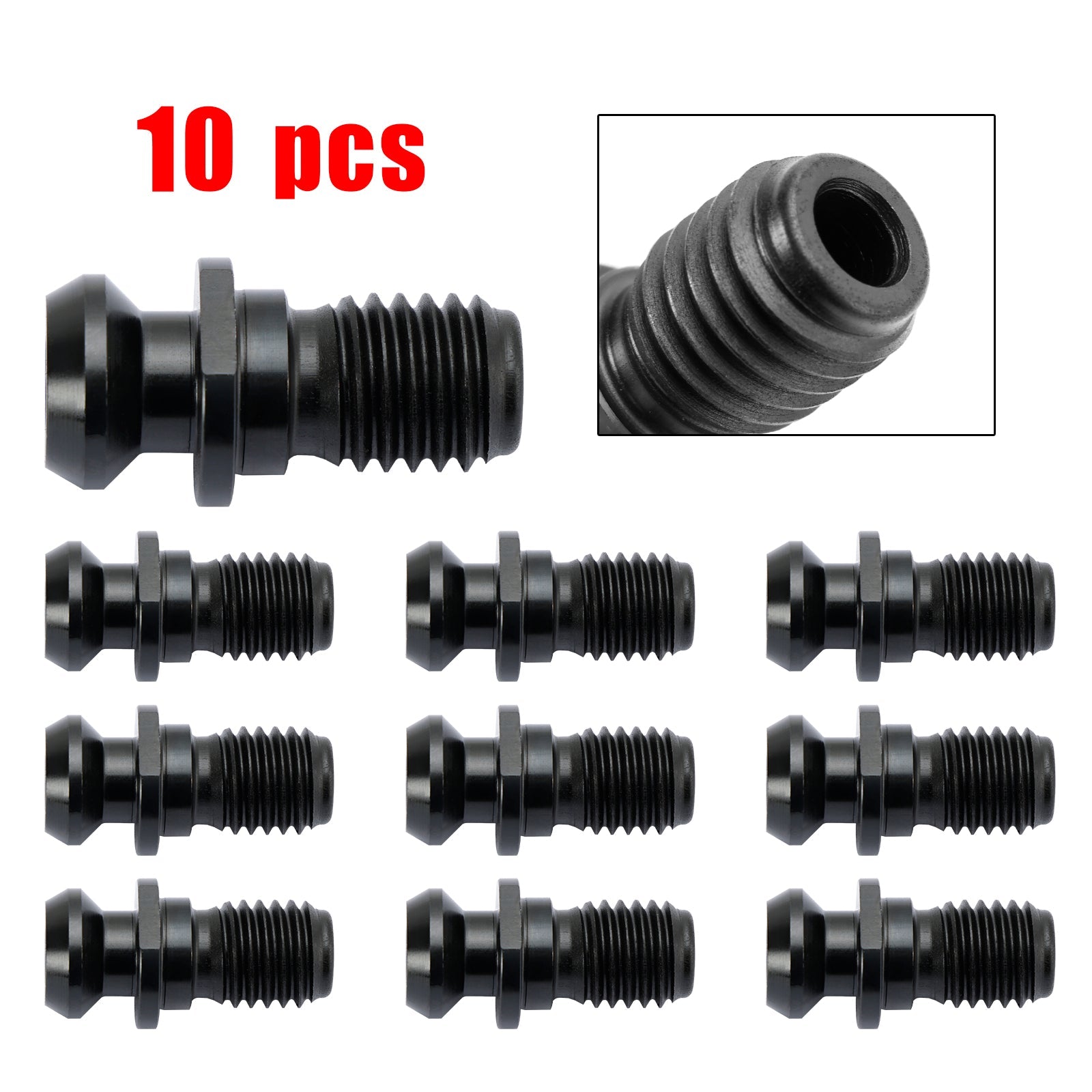 10 Pcs CAT40 45° 0.740" Pull Stud Retention Knob Fits Mazak Fadal CNC Black