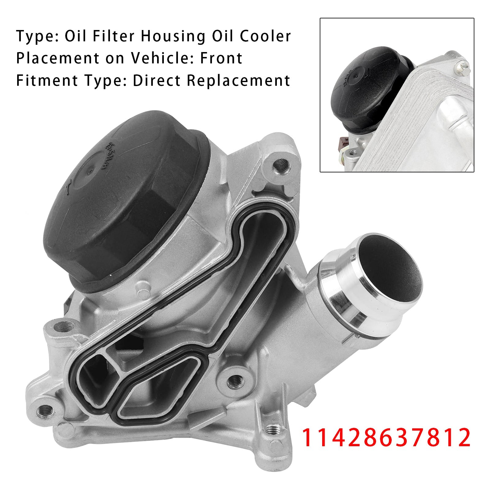 2011-2014 BMW 328i Base Sedan 4-Door Engine Oil Cooler Oil Filter Assembly 11428637812